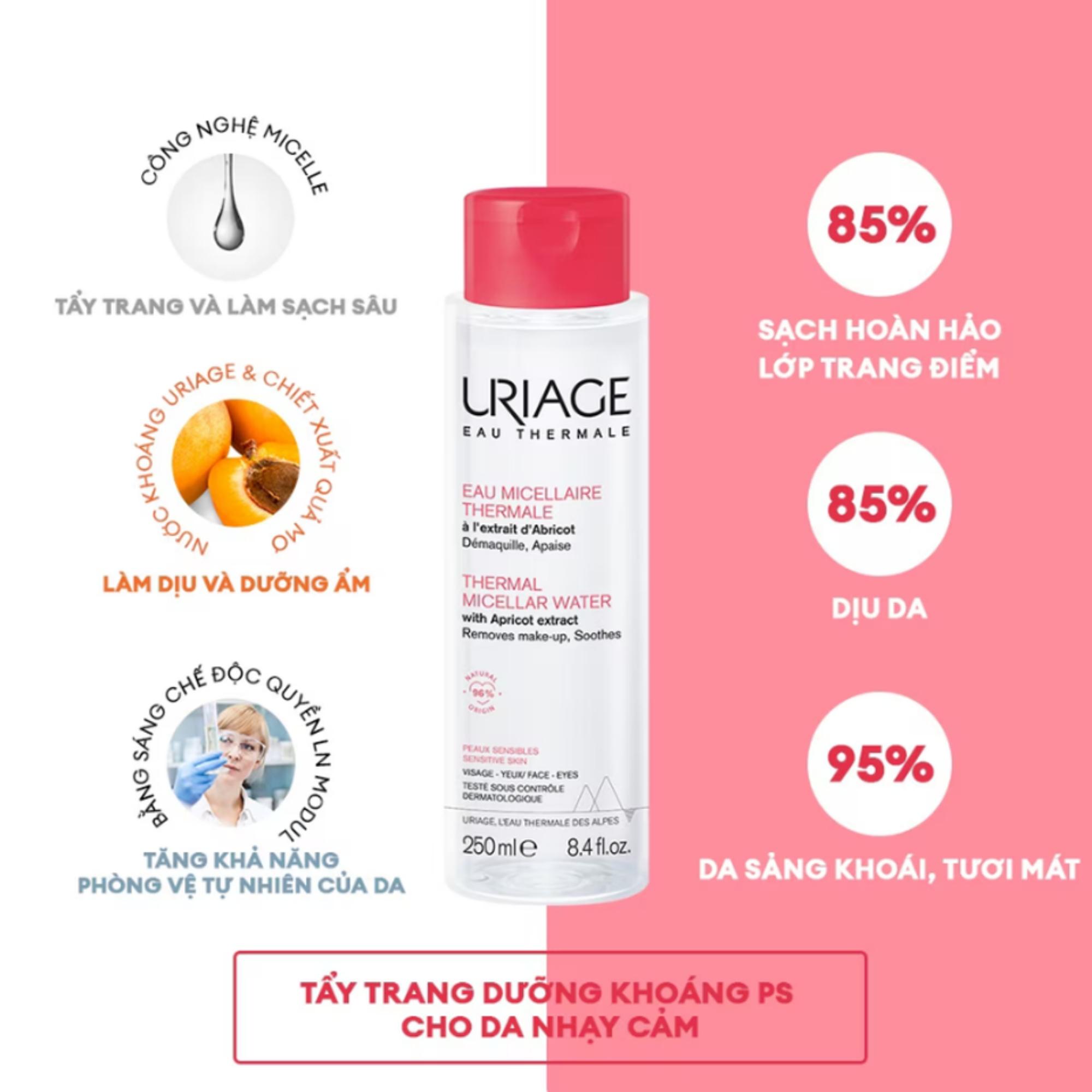 Tẩy Trang Uriage Eau Micellaire Thermale PS Dưỡng Khoáng Cho Da Nhạy Cảm – 250ml/500ml - Image 3