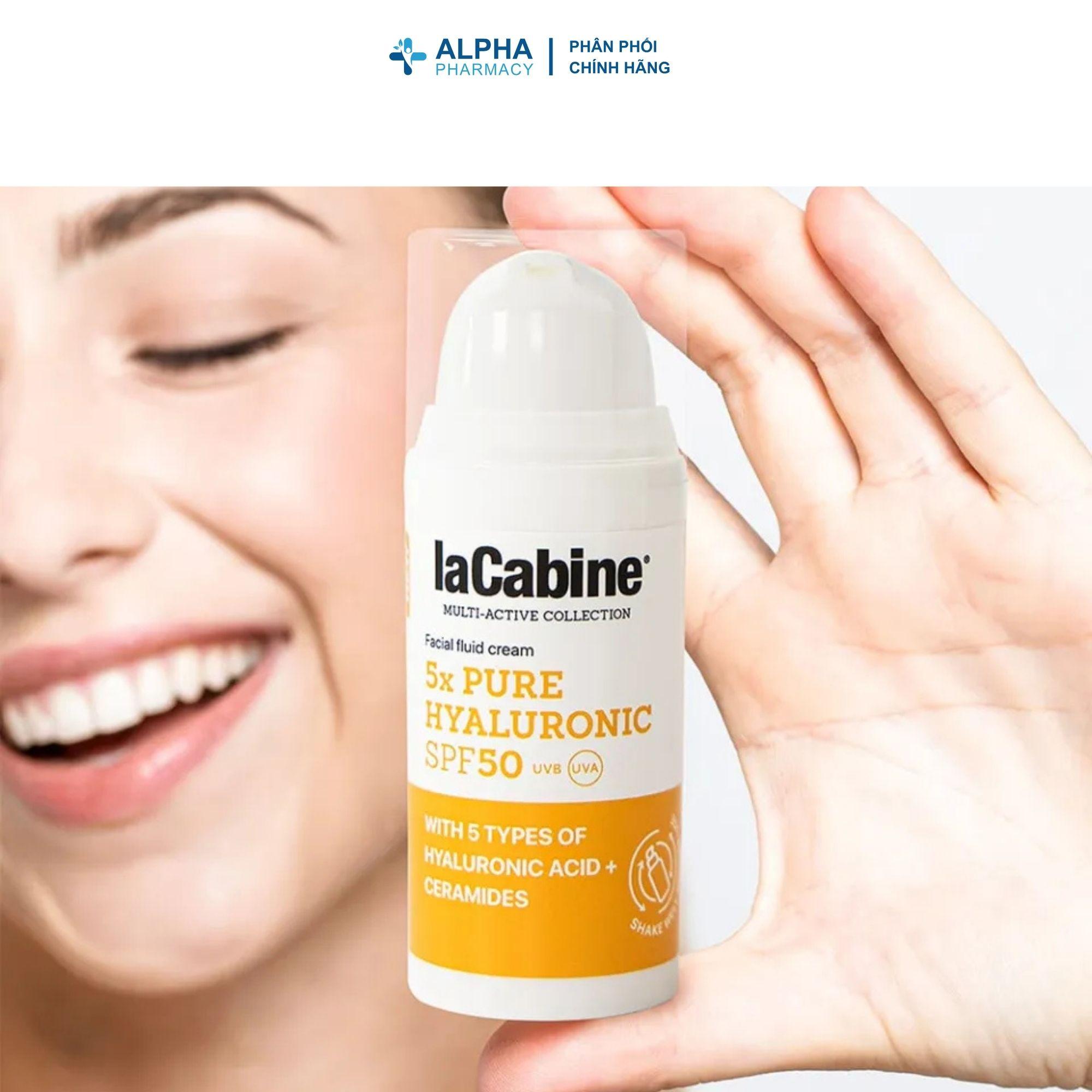Kem Chống Nắng LaCabine Crema Facial Fluida 5X Pure Hyaluronic SPF50 Cấp Ẩm, Bảo Vệ Da – 30ml - Image 3