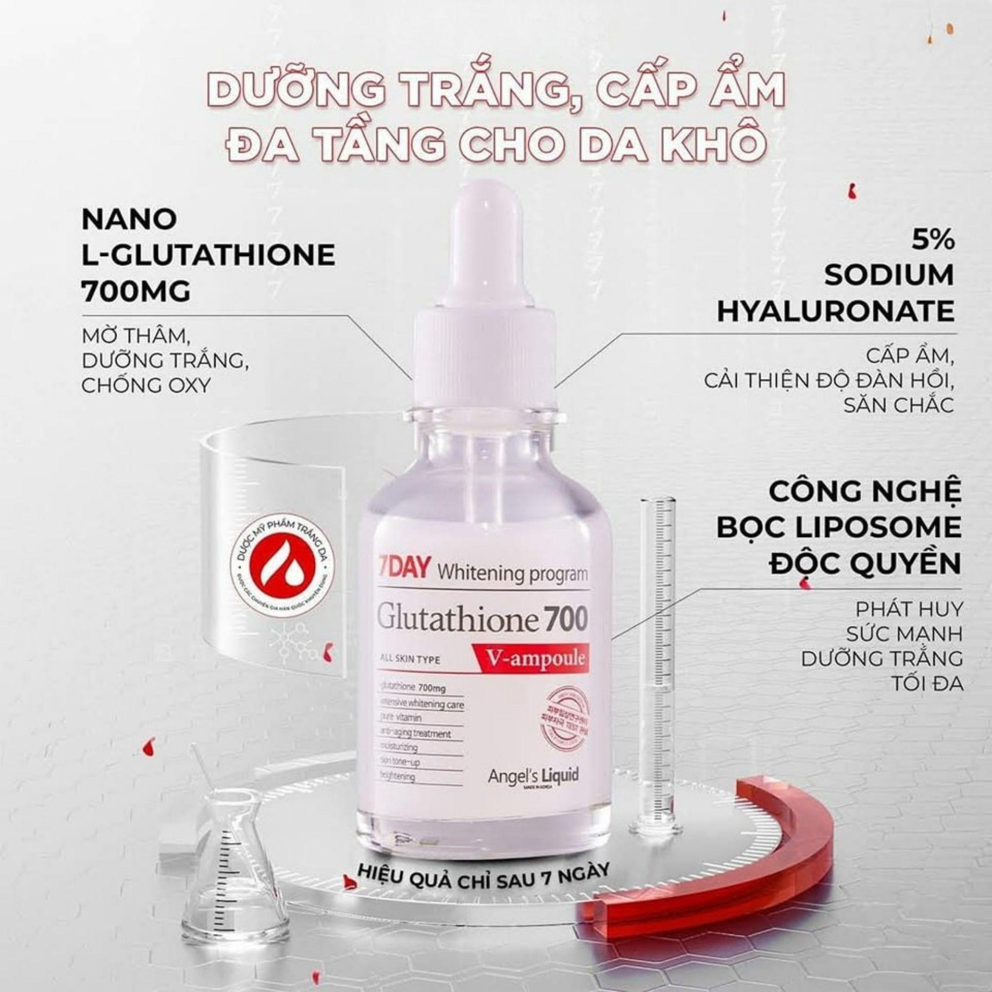 Huyết Thanh Trắng Da Angel's Liquid 7Day Whitening Program Glutathione 700 V-Ample - Image 3