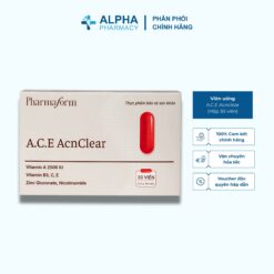 Viên Uống Pharmaform A.C.E Acnclear Hỗ Trợ Kiềm Dầu, Giảm Mụn & Chống Oxy Hóa – Hộp 30 Viên