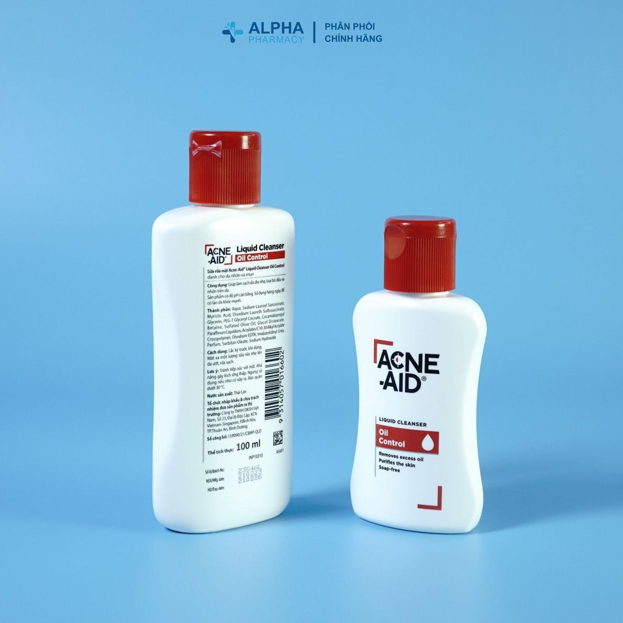 Sữa Rửa Mặt Acne-Aid Liquid Cleanser Oil Control Làm Sạch Sâu, Kiểm Soát Dầu, Ngừa Mụn – 50ml/100ml - Image 5