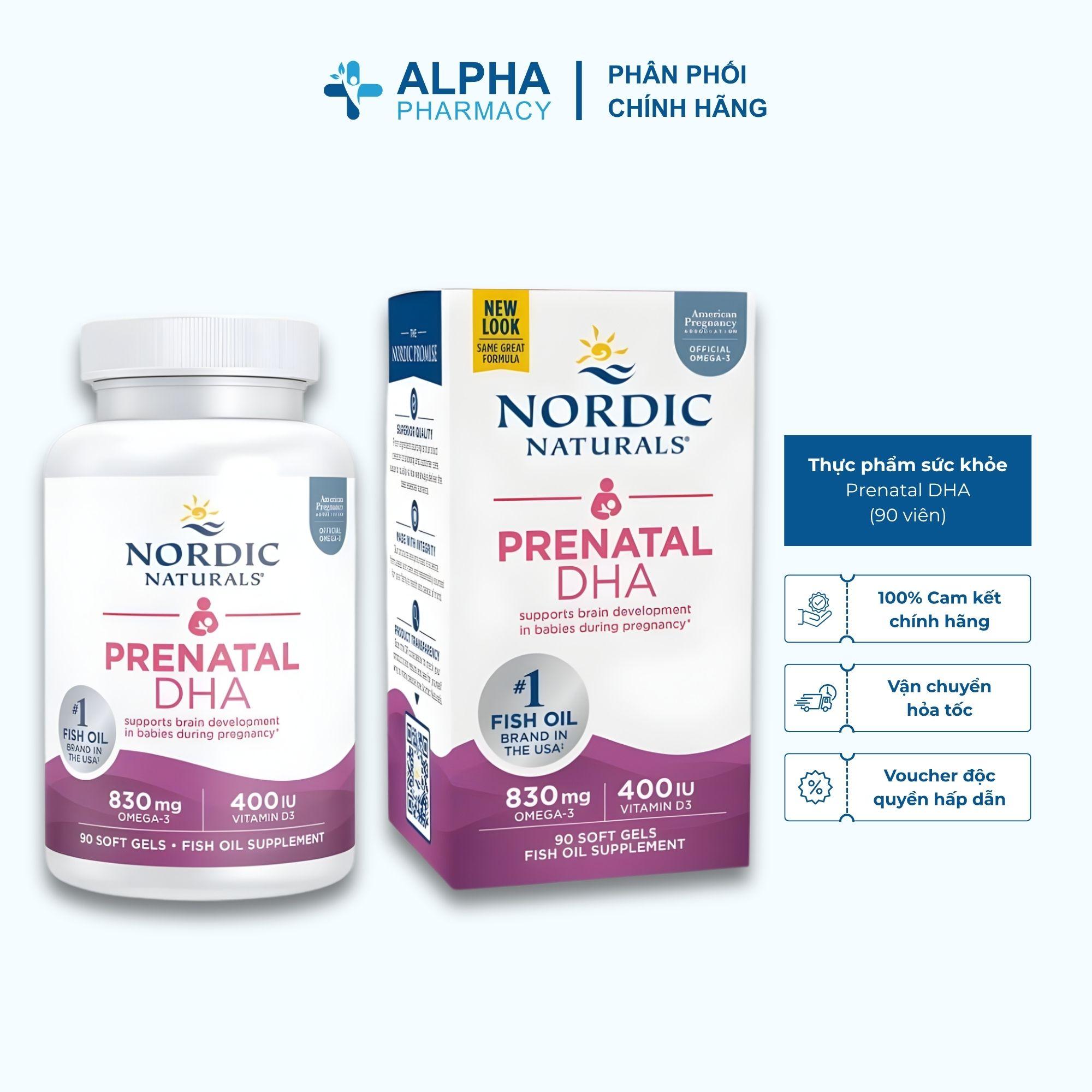 Thực Phẩm Bảo Vệ Sức Khỏe Nordic Naturals Prenatal DHA Bổ Sung DHA Cho Mẹ Bầu - 90 Viên
