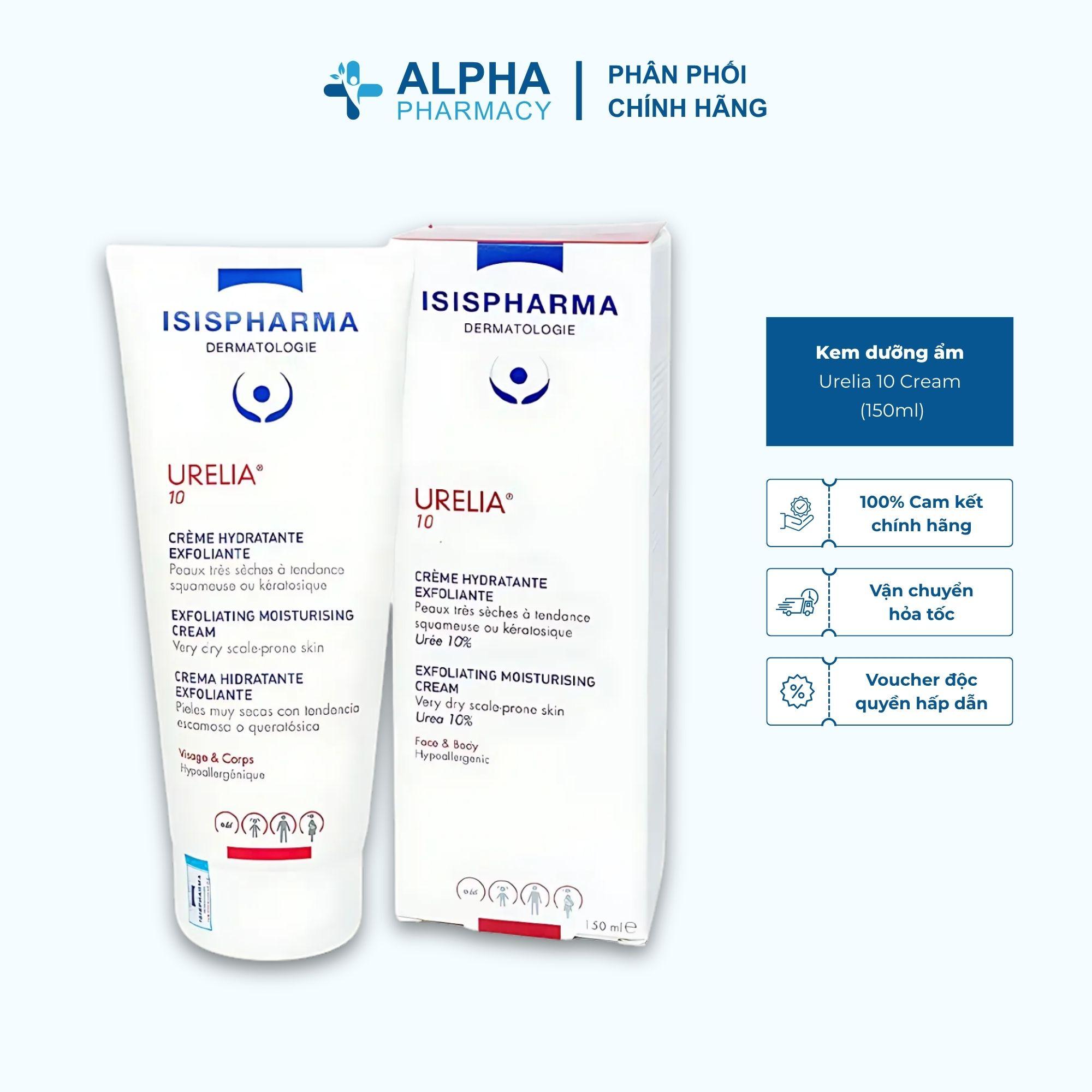 Kem Isis Pharma Urelia 10 Cream Dưỡng Ẩm, Giảm Khô Da, Làm Mềm Da – 150ml
