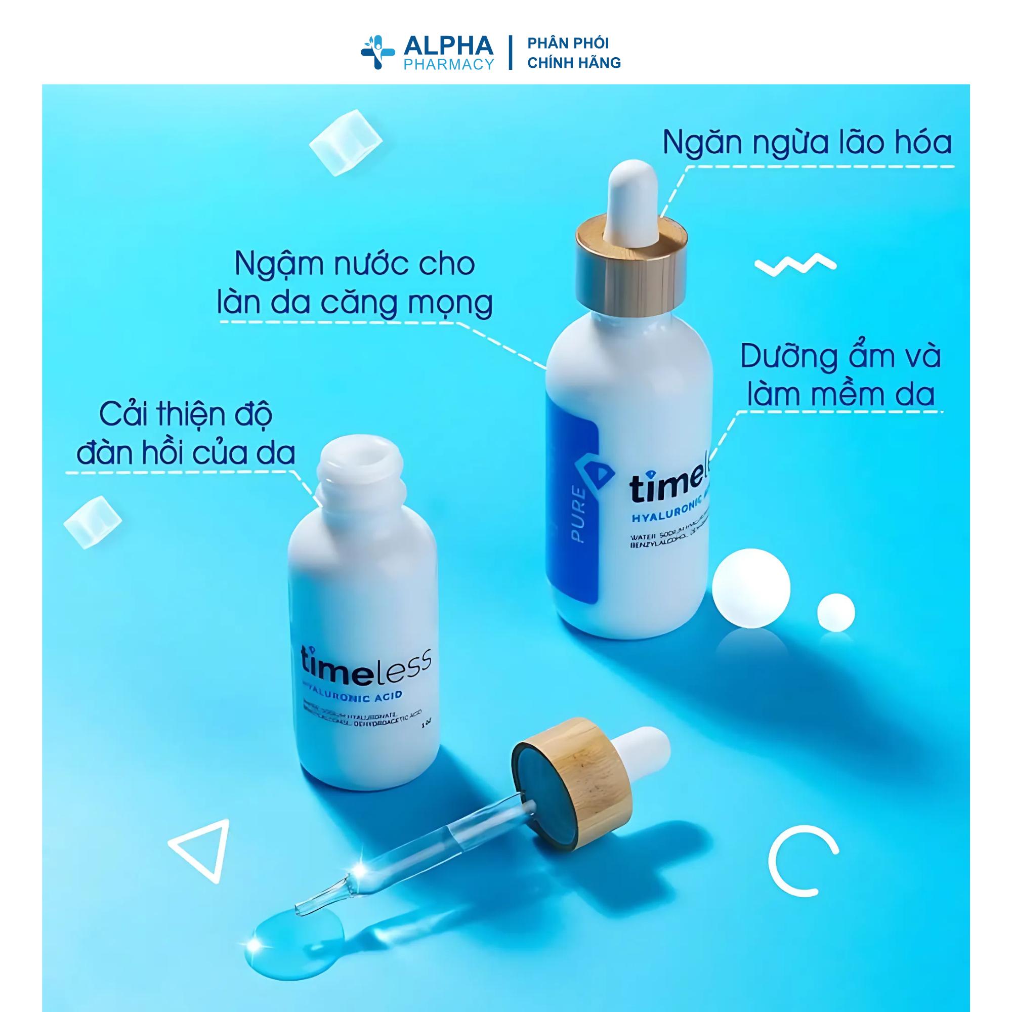 Tinh Chất Timeless Pure Hyaluronic Acid Cấp Nước, Dưỡng Ẩm, Làm Dịu Da – 30ml - Image 2