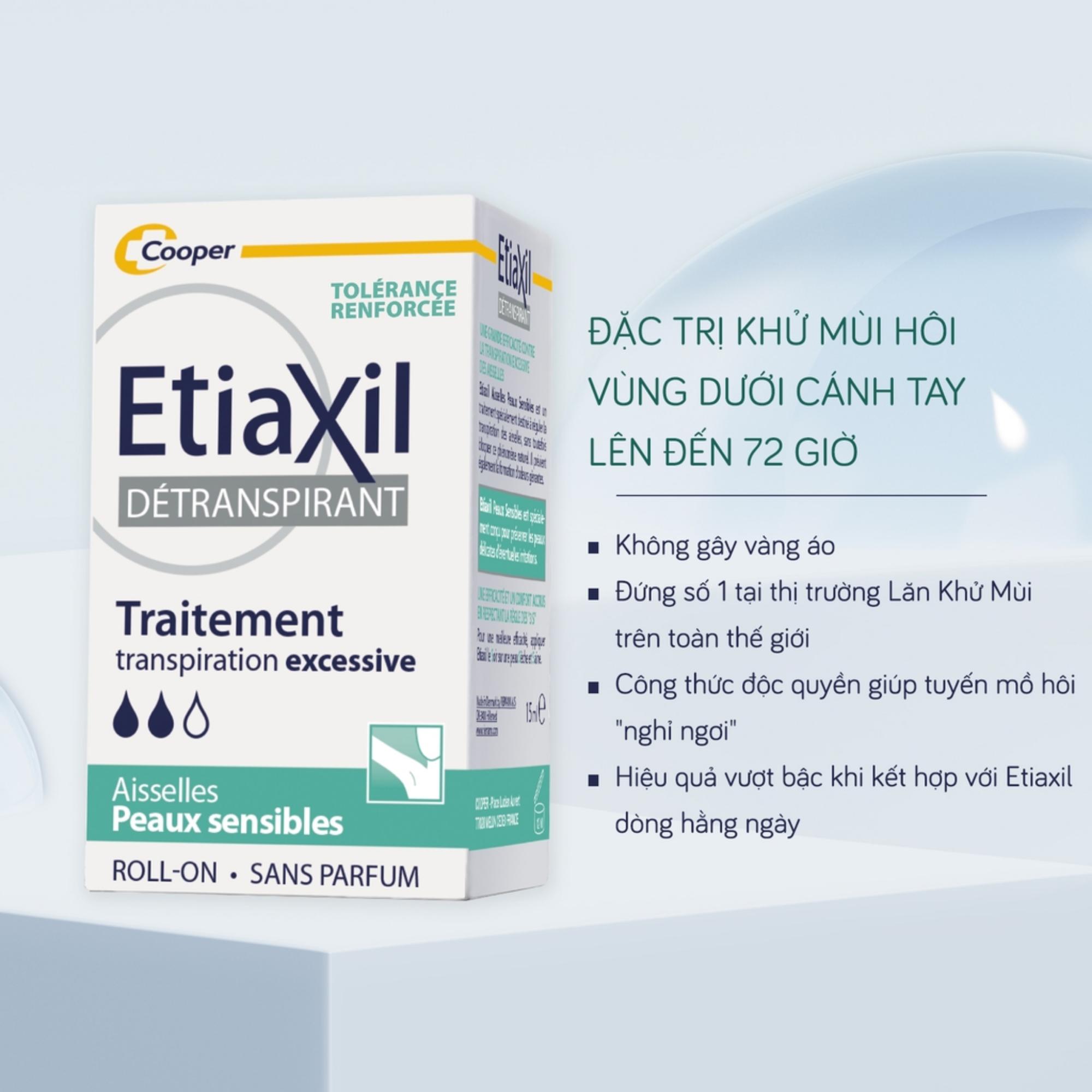 Lăn Khử Mùi Etiaxil Detranspirant Traitement Transpiration Excessive Aisselles Peaux Sensibles Cho Da Nhạy Cảm – 15ml - Image 3