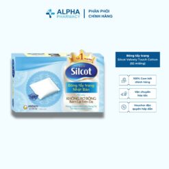 Bông Tẩy Trang Silcot Velvety Touch Cotton Nhật Bản Hộp 82 Miếng
