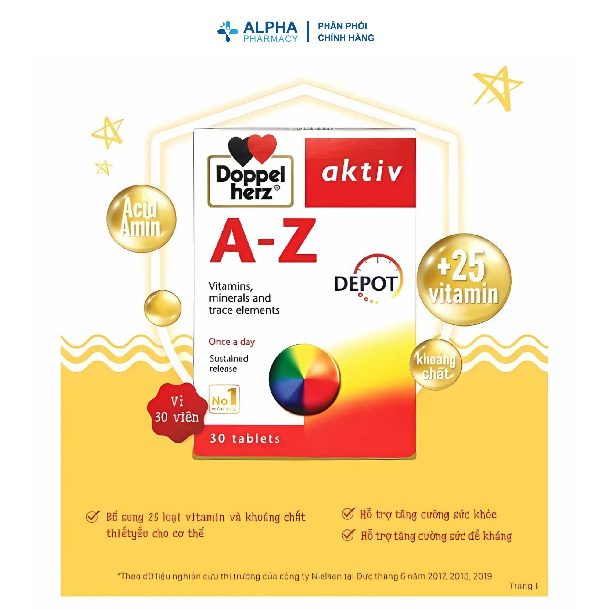 Viên Uống Doppelherz A-Z Depot Bổ Sung 25 Vitamin Và Khoáng Chất – Hộp 30 Viên - Image 3