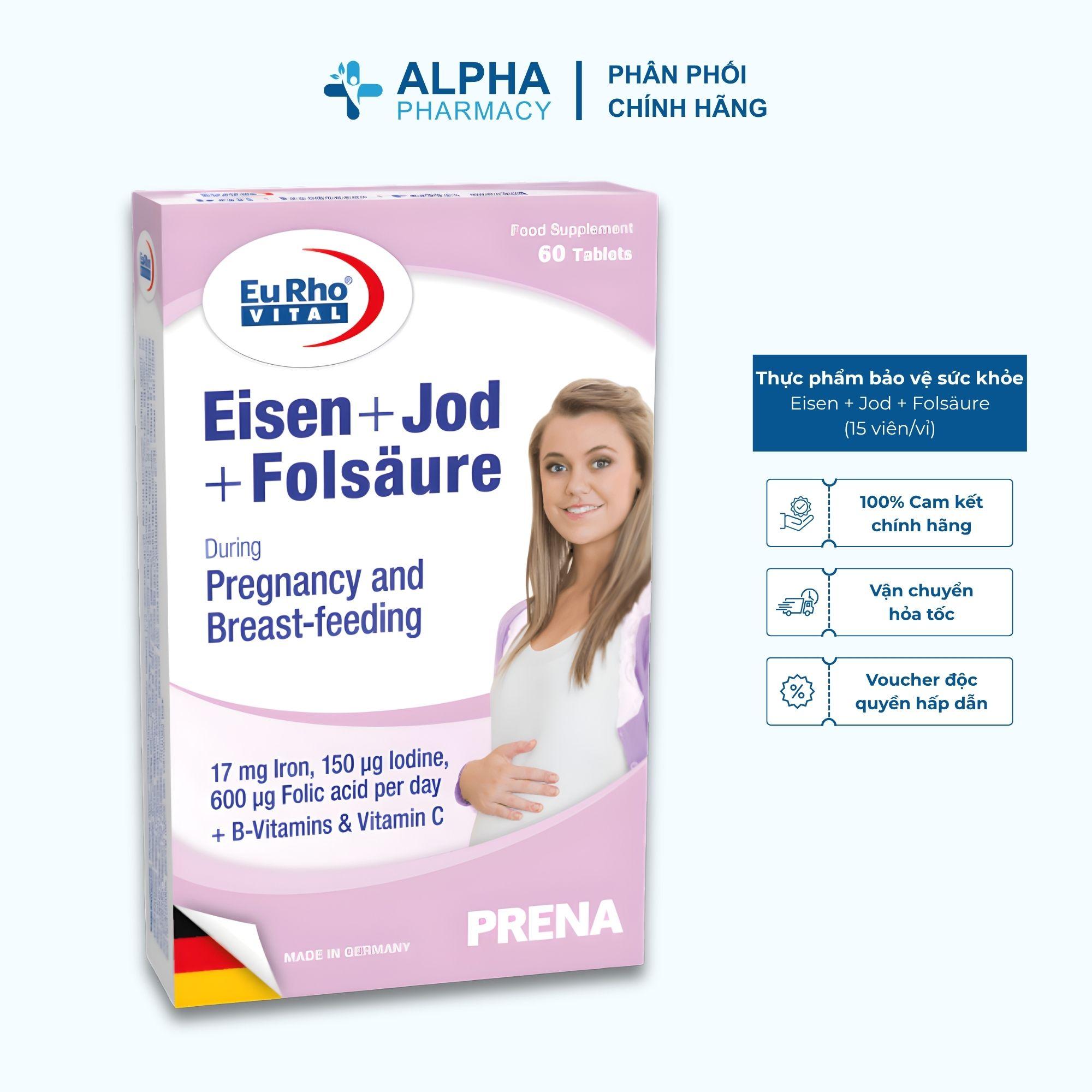 Thực Phẩm Bảo Vệ Sức Khỏe EuRho Vital Eisen + Jod + Folsäure Bổ Sung Sắt, Cải Thiện Cấu Trúc Não Bộ