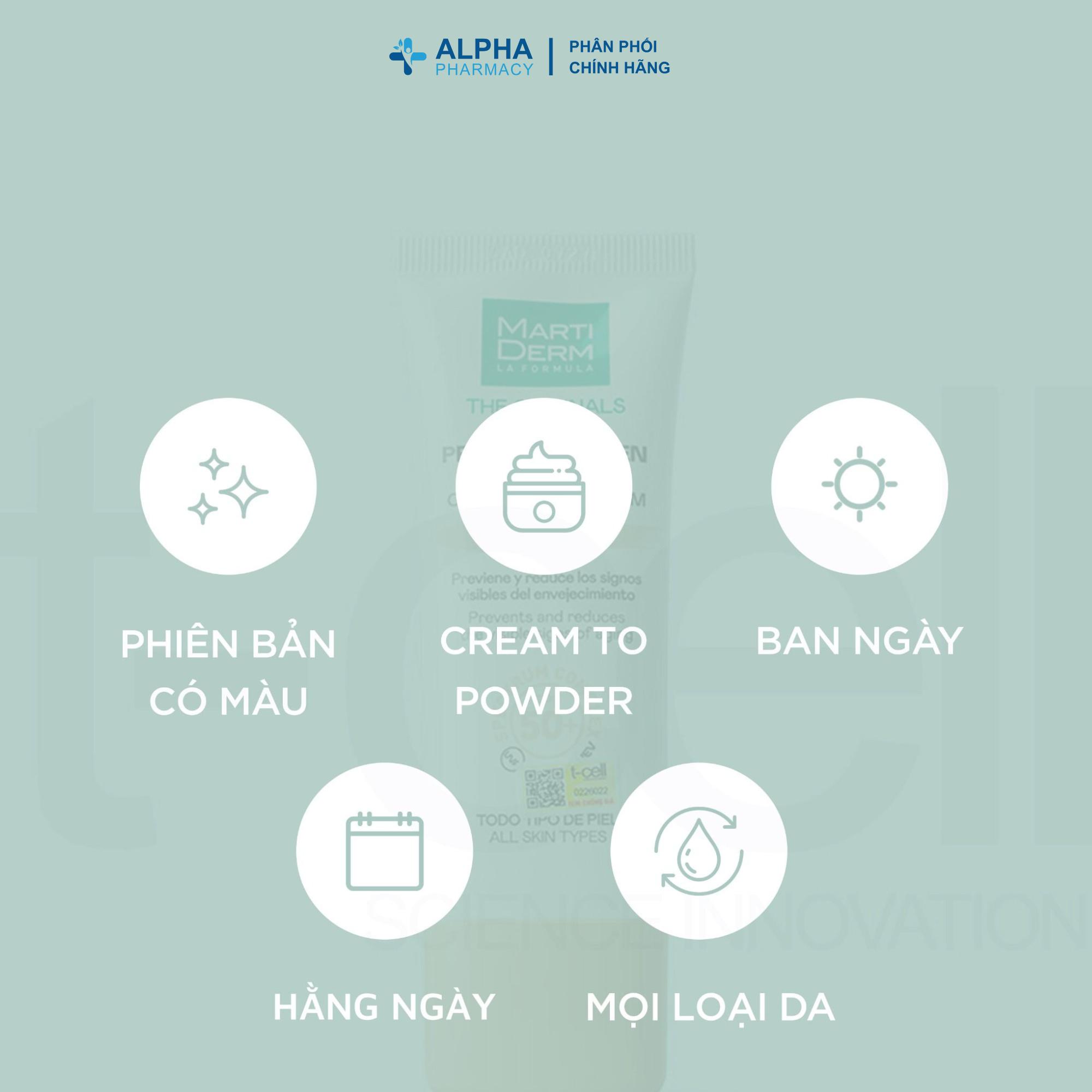 Kem Chống Nắng Ngừa Sạm Nám MartiDerm The Originals Proteos Screen SPF50+ Color Fluid Cream Light – 40ml - Image 6