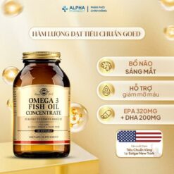 Alternative view of Viên Uống Dầu Cá Solgar Omega 3 Fish Oil Concentrate Hỗ Trợ Tim Mạch, Não Bộ – 120 Viên
