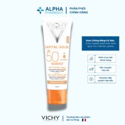 Kem Chống Nắng Có Màu Vichy Capital Soleil Anti-Dark Spot 3-in-1 SPF50+ Giảm Thâm Nám & Ngăn Sạm Da – 50ml