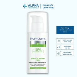 Kem Dưỡng Pharmaceris Sebo Almond Peel 5% & 10% Mandelic Acid Cho Da Dầu Mụn – 50ml