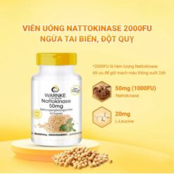 Alternative view of Viên Uống Warnke Nattokinase 50mg Hỗ Trợ Giảm Nguy Cơ Huyết Khối, Mỡ Máu & Đột Quỵ – Hộp 60 Viên
