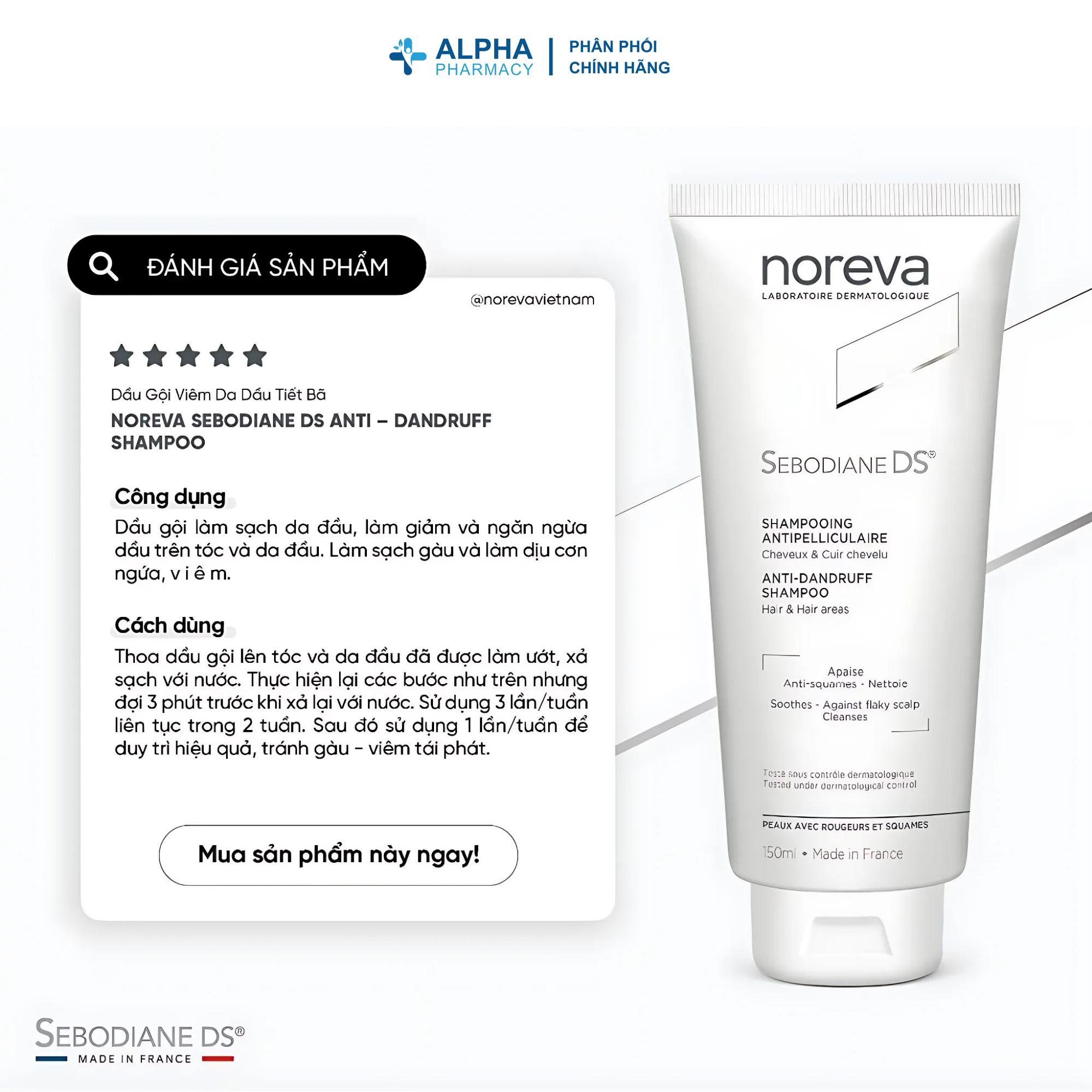 Dầu Gội Noreva Sebodiane DS Anti-Dandruff Làm Sạch & Giảm Ngứa – 150ml - Image 4