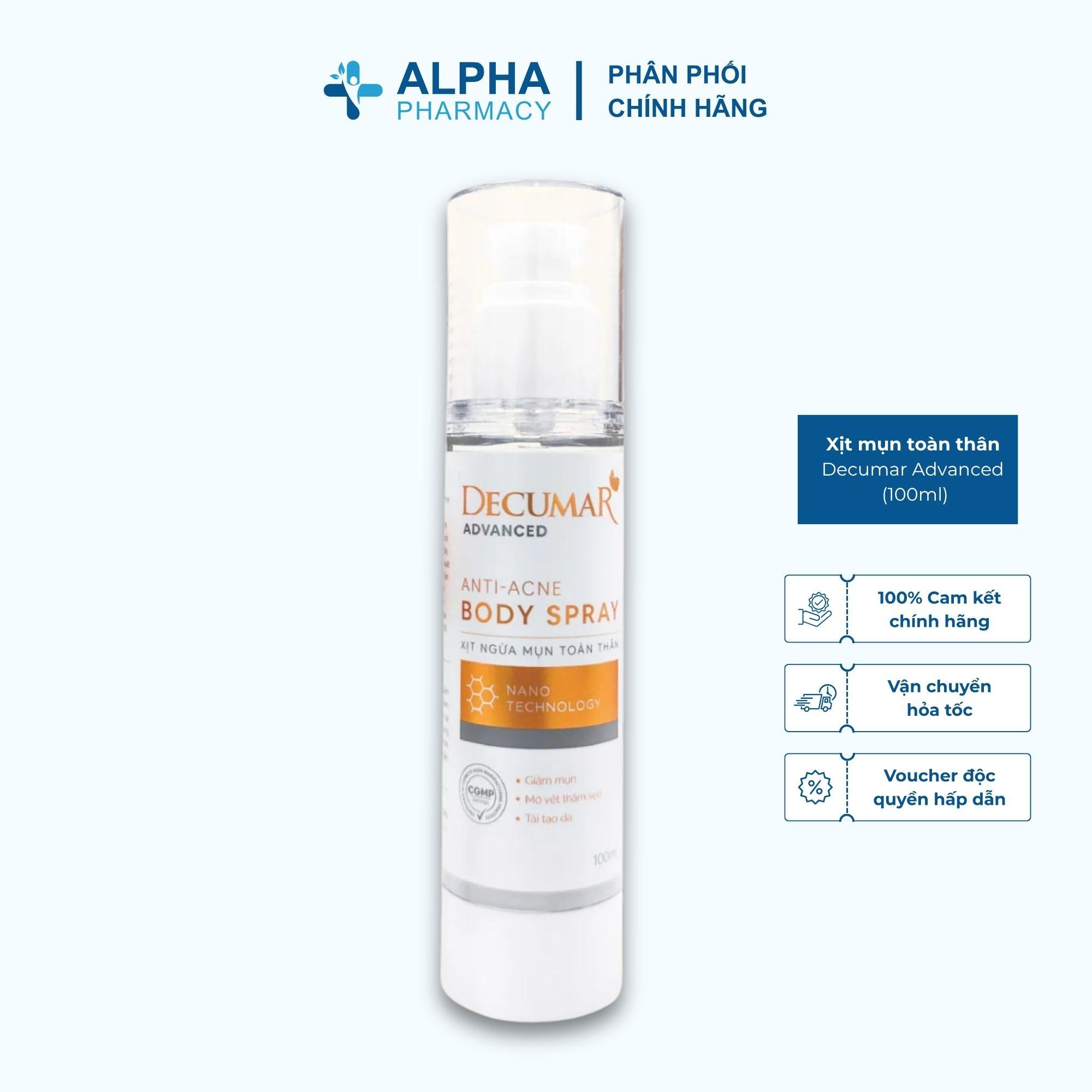 Xịt Mụn Toàn Thân Decumar Advanced Giảm Mụn Lưng, Ngực – 100ml