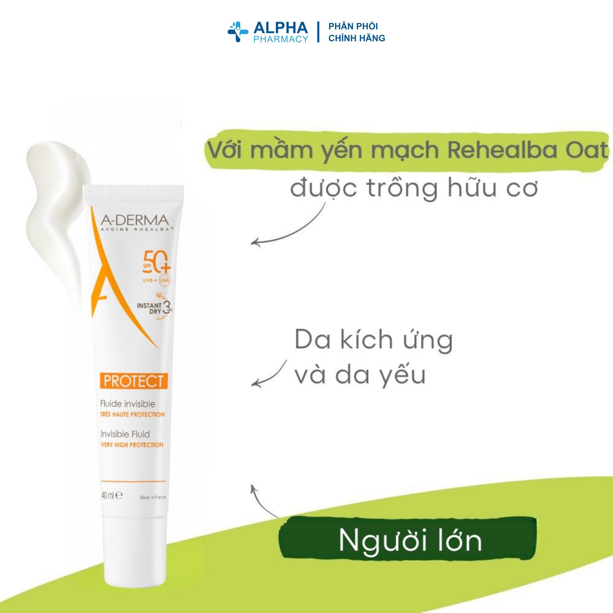 Kem Chống Nắng Cho Da Nhạy Cảm A-Derma Protect Invisible Fluid Very High Protection SPF50+ - 40ml - Image 4