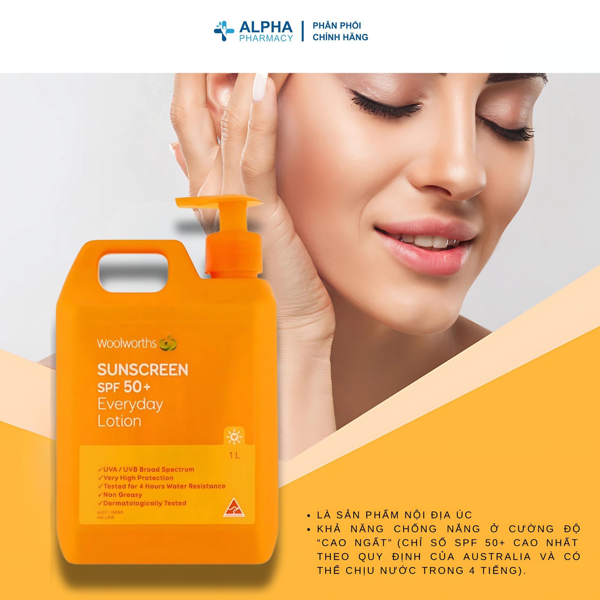 Kem chống nắng Woolworths Sunscreen Everyday Tube Spf 50+ 100ml/500ml/1L - Image 3