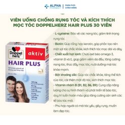 Alternative view of Viên Uống Doppelherz Hair Plus Hỗ Trợ Mọc Và Khỏe Tóc – Hộp 30 Viên
