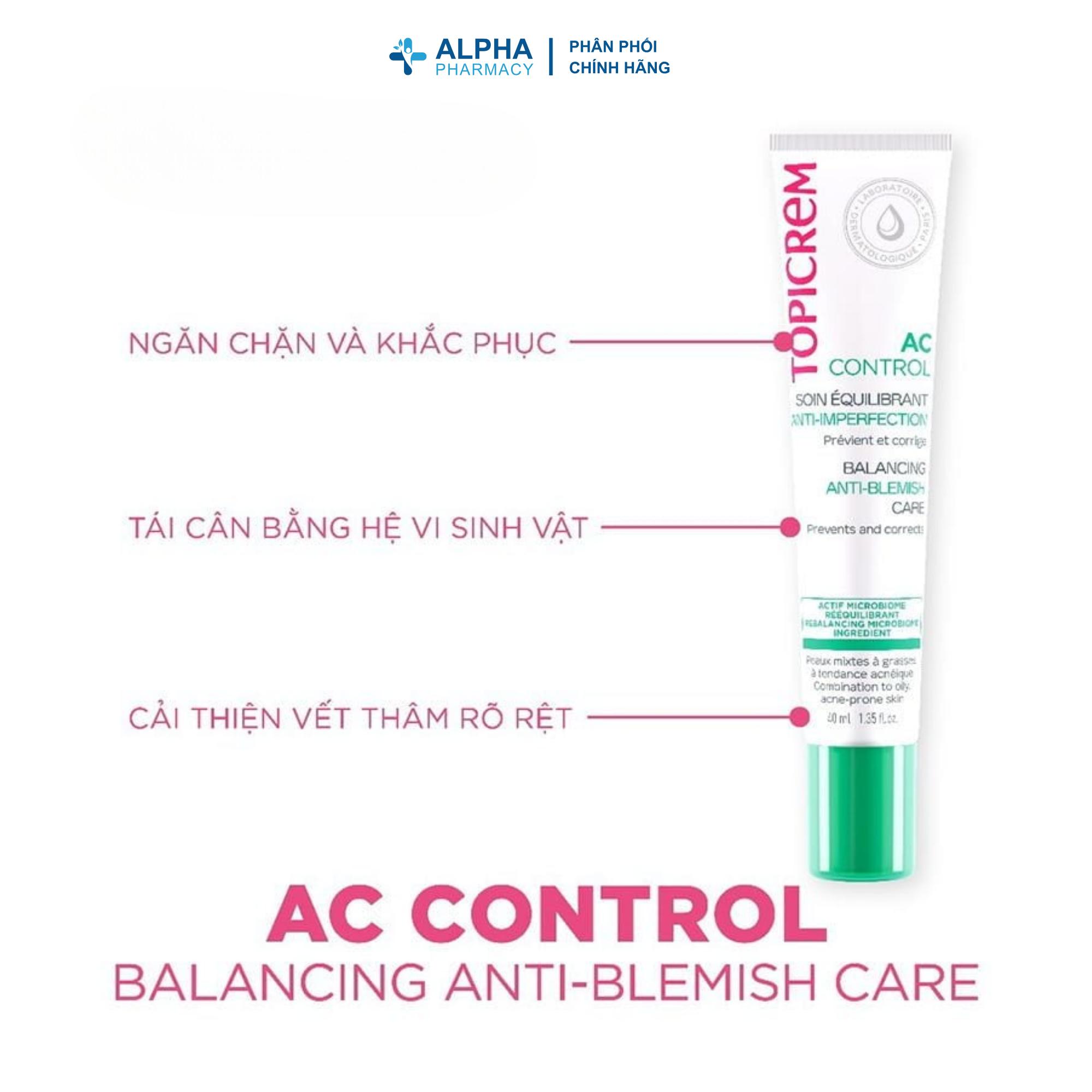 Kem Dưỡng Topicrem AC Control Balancing Anti-Blemish Care Cho Da Dầu, Da Hỗn Hợp Và Da Mụn - 40ml - Image 3
