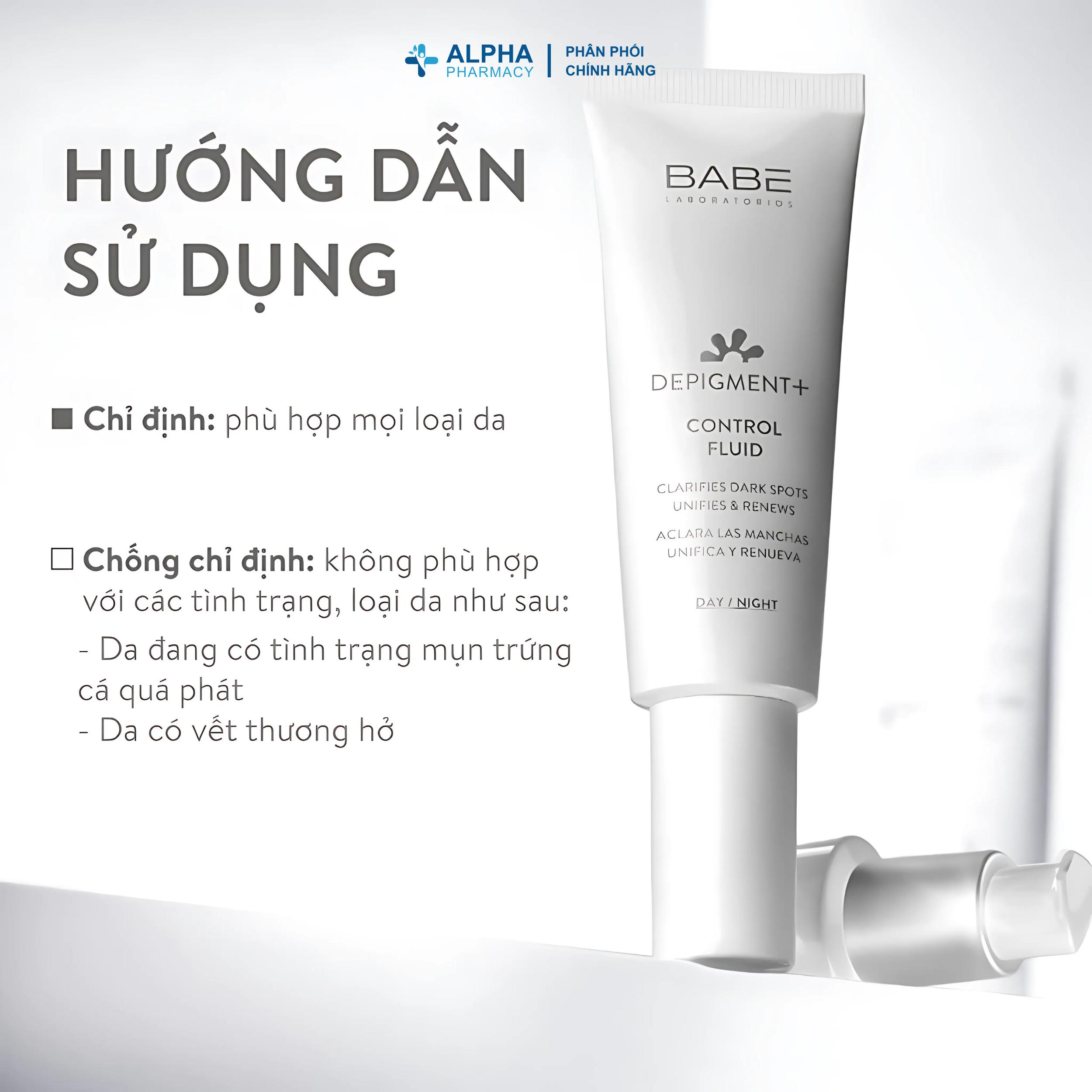 Kem Dưỡng Sáng Da Và Làm Mờ Vết Thâm Nám Babé Depigment + Control Fuid - 40ml - Image 5