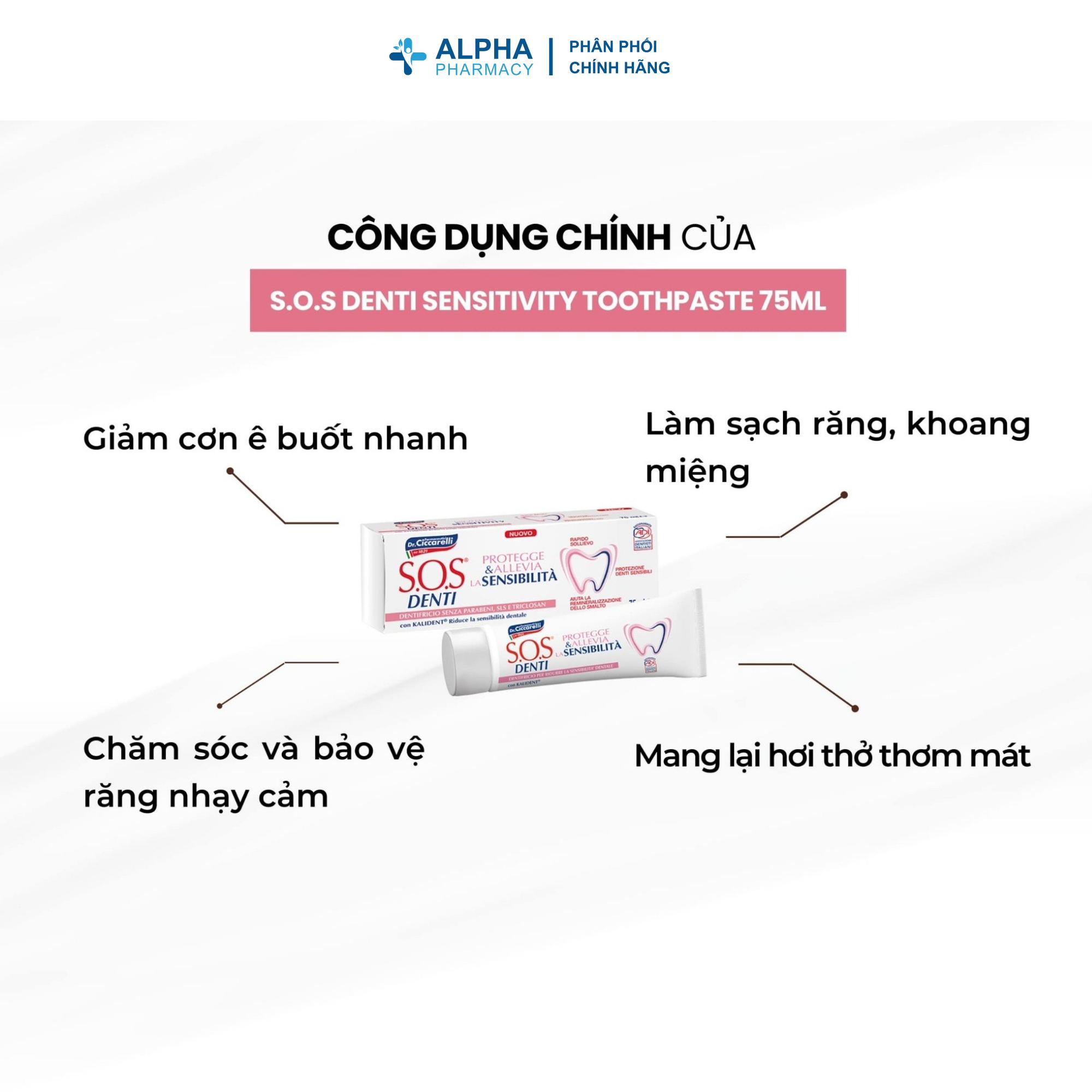 Kem Đánh Răng S.O.S Denti Sensitivity Giảm Ê Buốt Công Thức KALIDENT – 75ml - Image 4