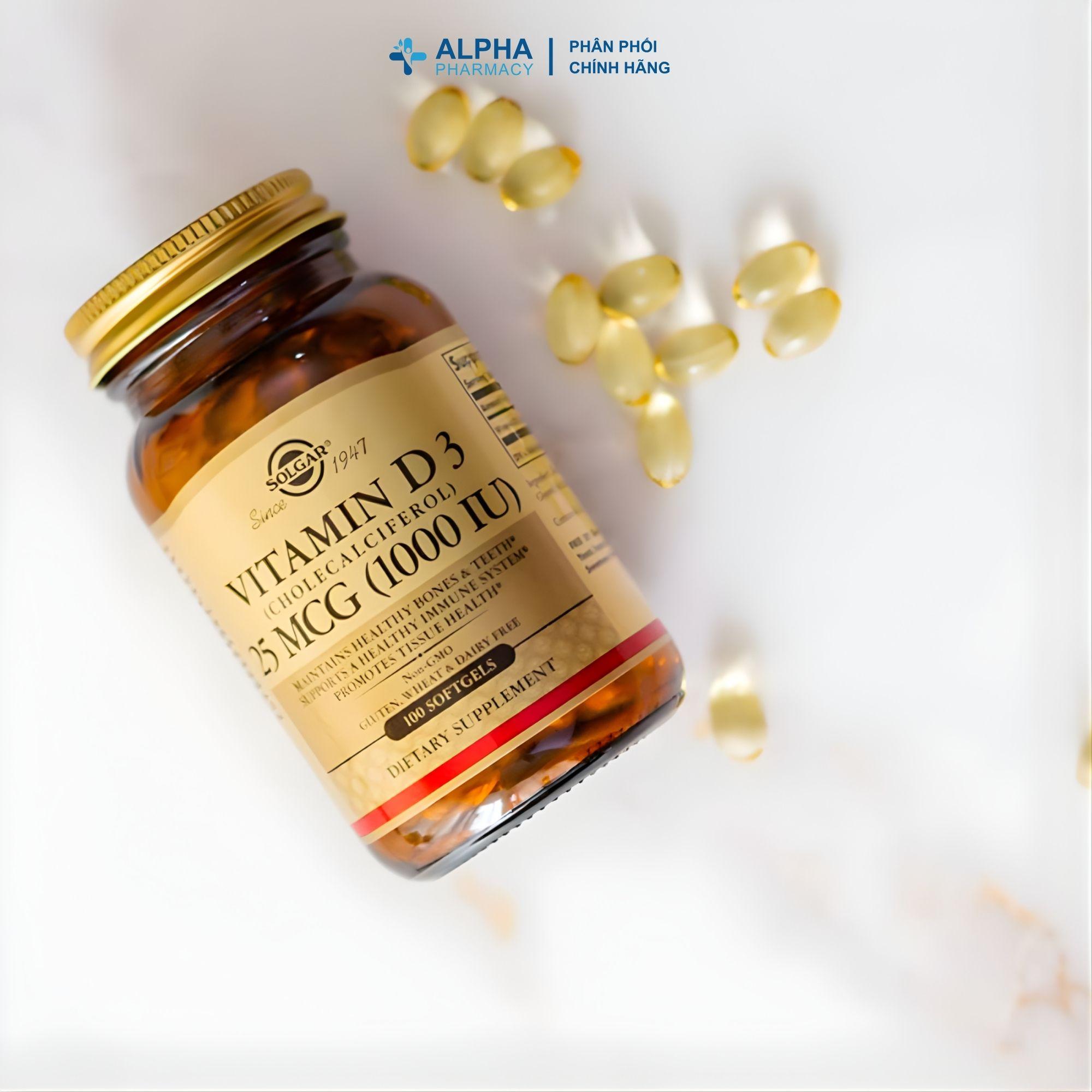Viên Uống Bổ Sung Vitamin D3 1000 IU Solgar Hỗ Trợ Xương, Răng Chắc Khỏe – 90 Viên - Image 3
