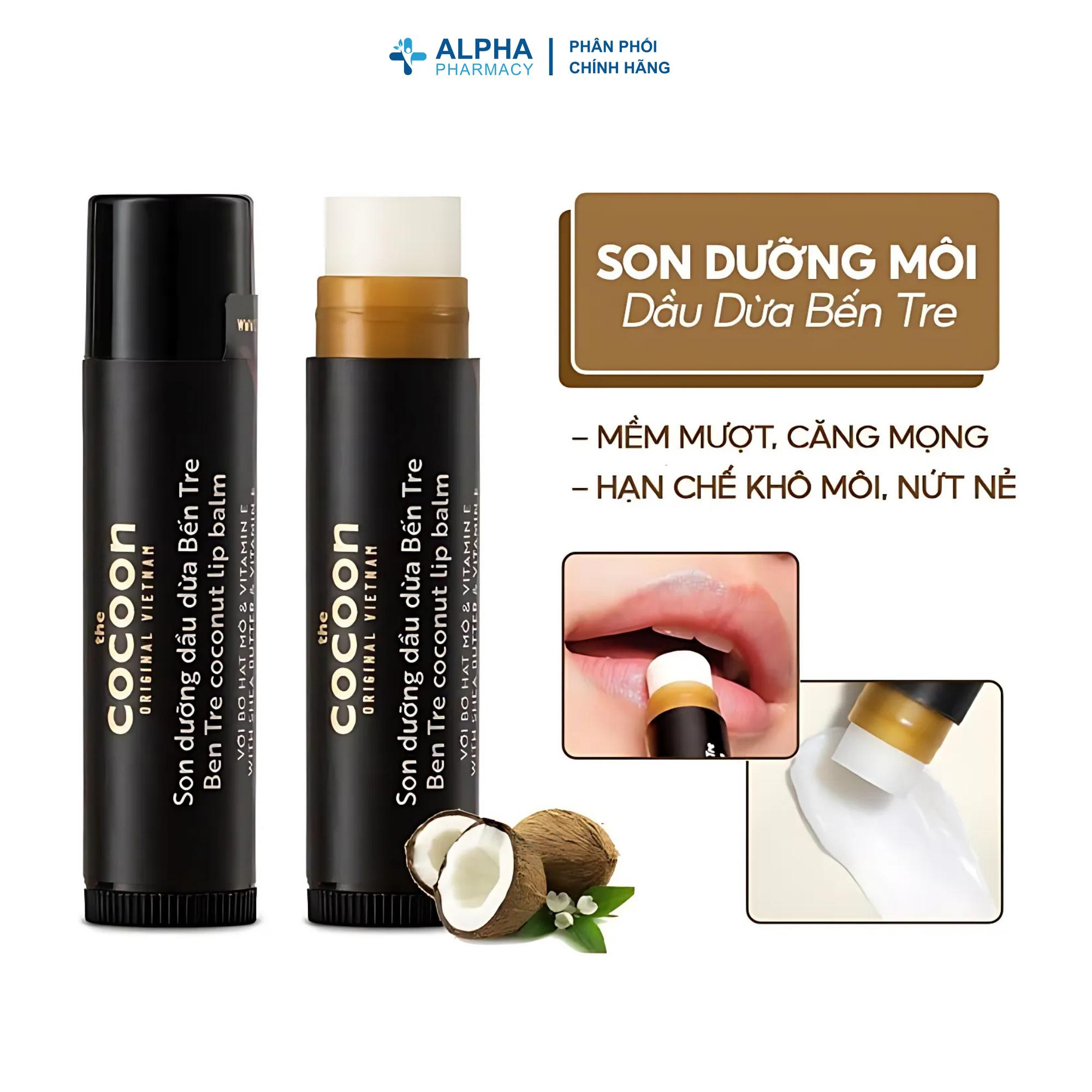 Son Dưỡng Dừa Cocoon Bến Tre Dưỡng Môi Mềm Mịn – 5g - Image 2