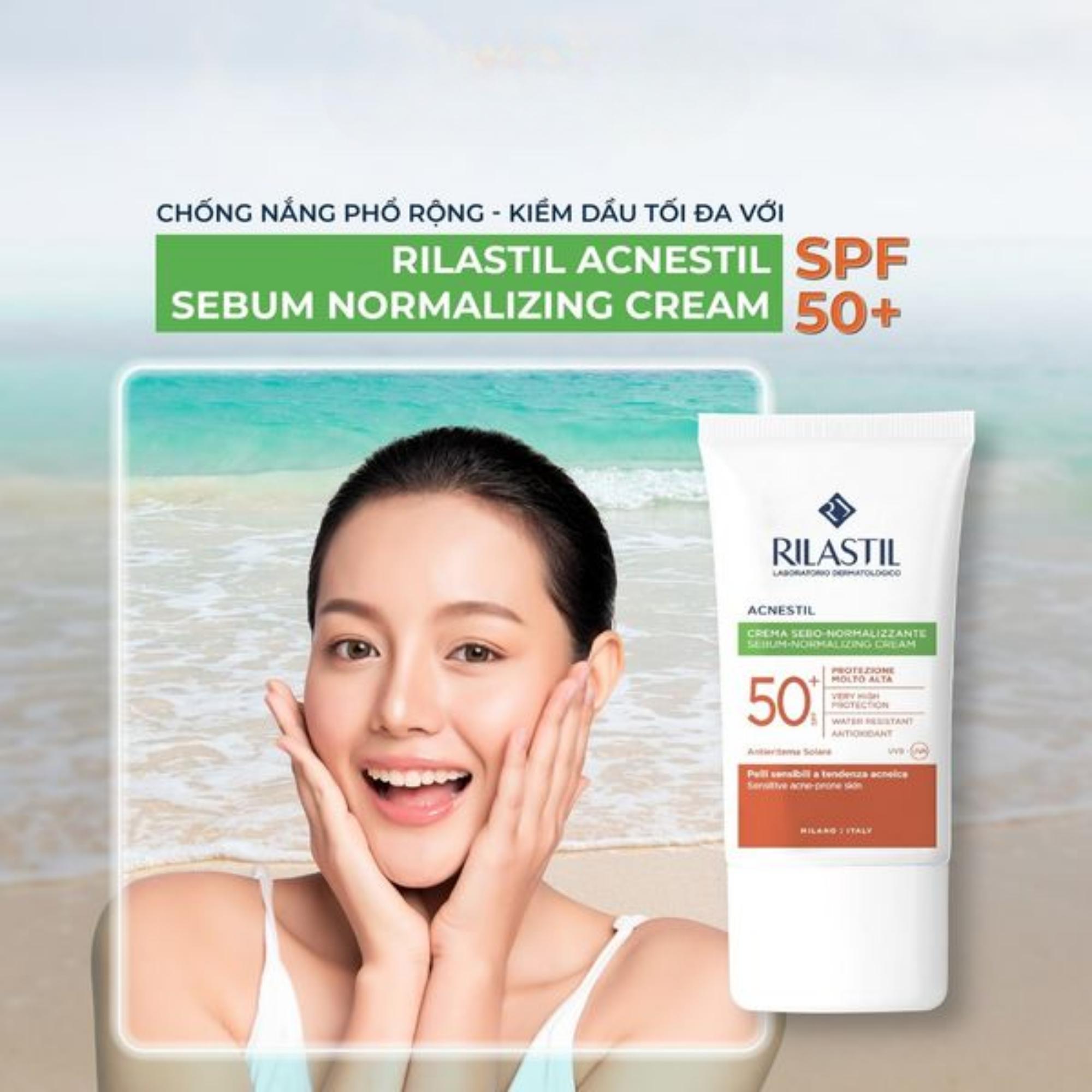 Kem Chống Nắng Rilastil Acnestil Sebum-Normalising Cream SPF 50+ Cho Da Mụn - 40ml - Image 3