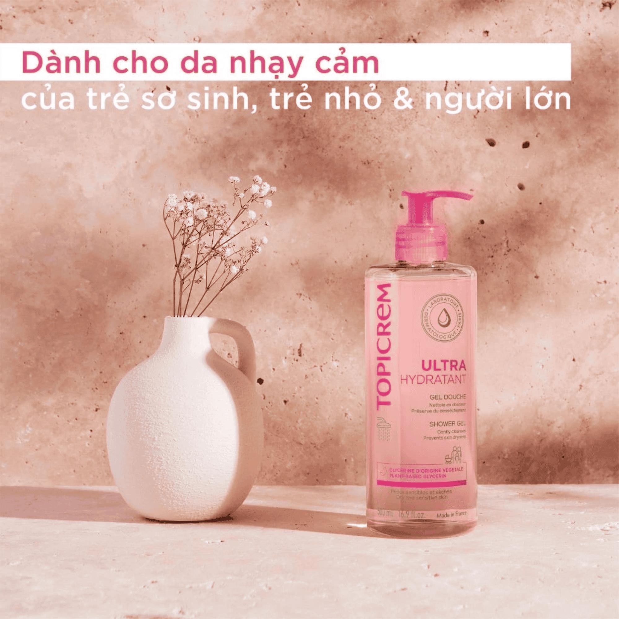 Sữa Tắm Dưỡng Ẩm Topicrem Ultra Hydratant Gel Douche Cho Da Khô Và Da Nhạy Cảm - 500ml/1000ml - Image 2
