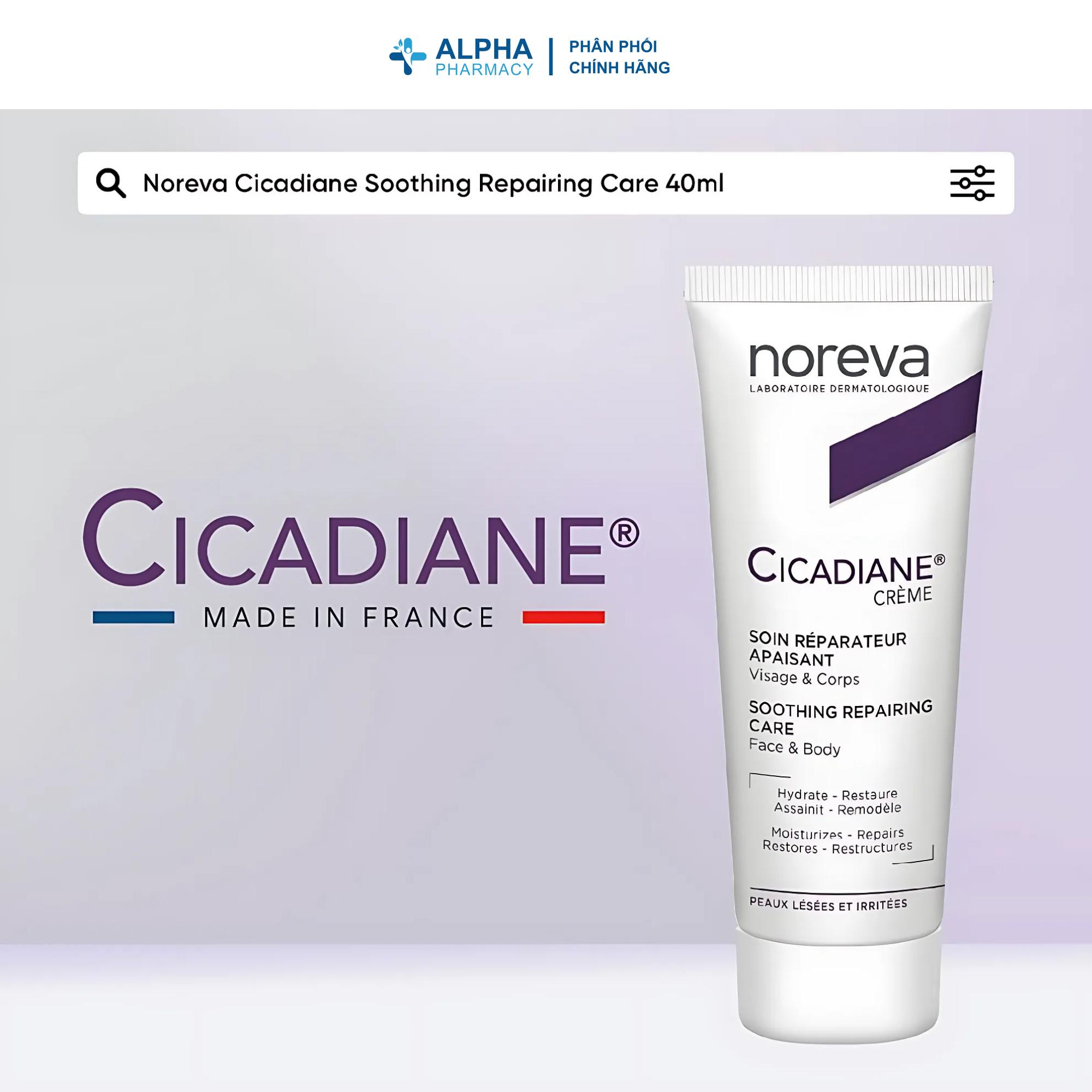 Kem Dưỡng Phục Hồi Noreva Cicadiane Cream Soothing Repairing Care Cho Da Tổn Thương & Sau Viêm – 40ml - Image 2