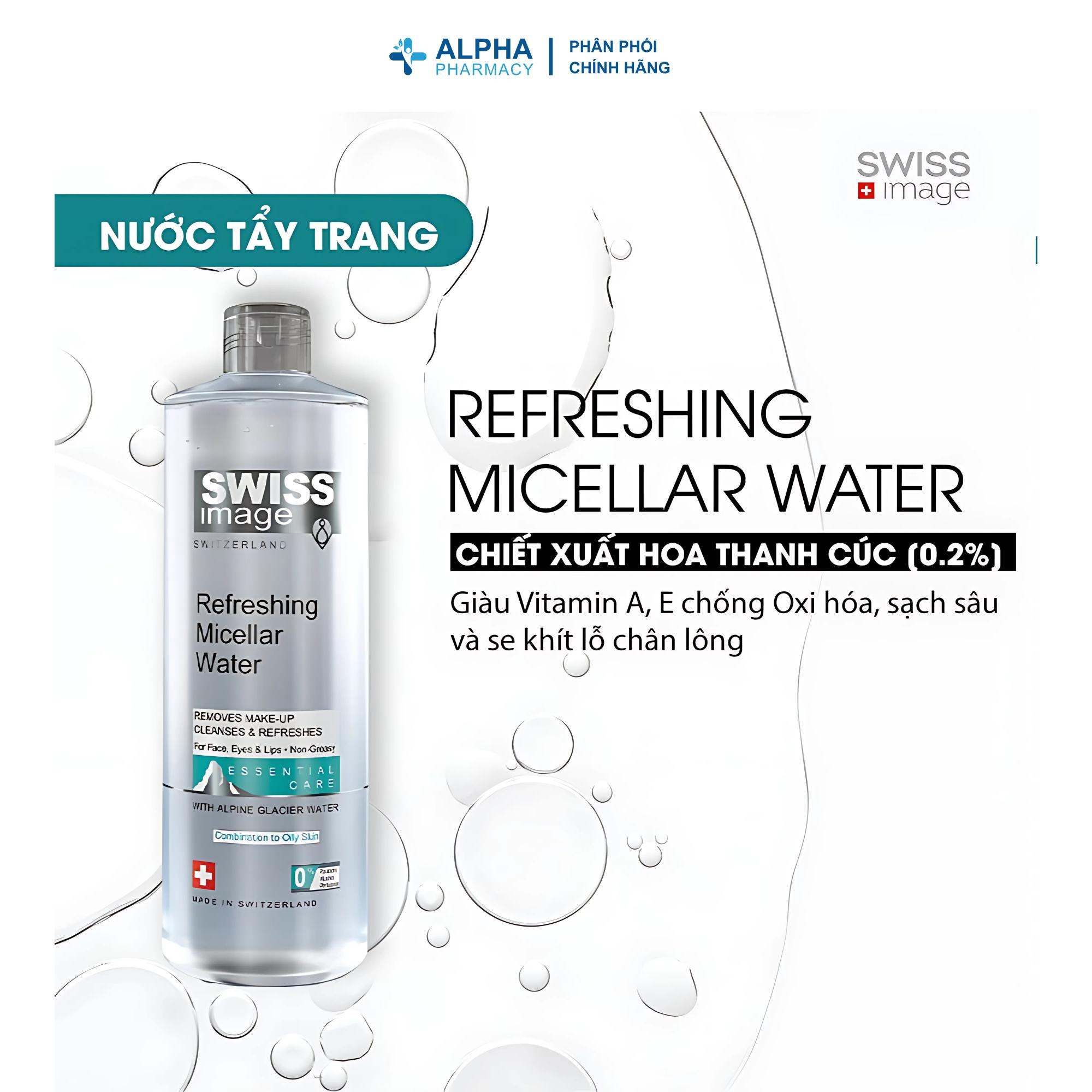 Nước Tẩy Trang Swiss Image Refreshing Micellar Water Sạch Sâu Cho Da Dầu & Hỗn Hợp – 400ml - Image 2