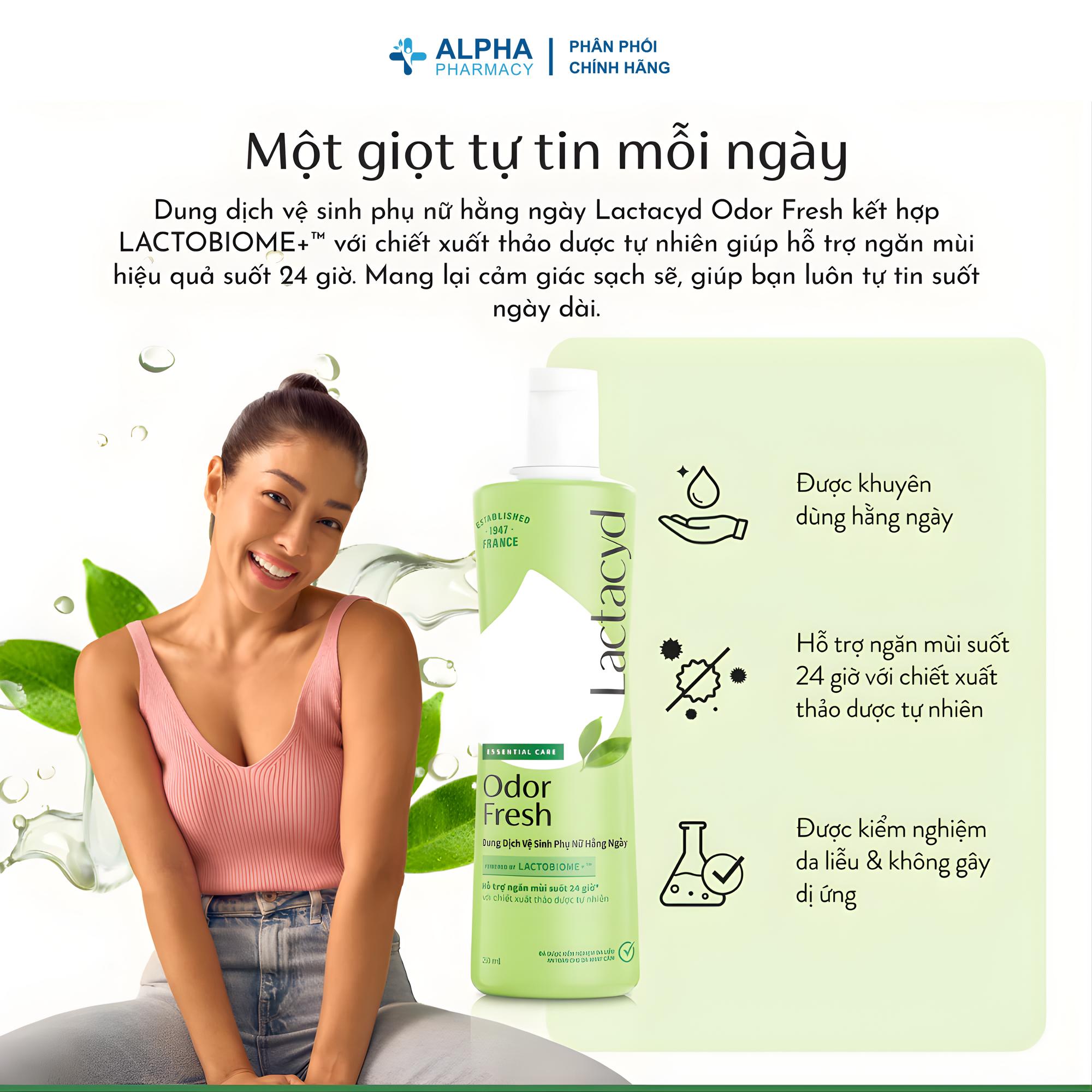 Dung Dịch Vệ Sinh Phụ Nữ Lactacyd Odor Fresh Ngăn Mùi Suốt 24 Giờ – 150ml/250ml - Image 2