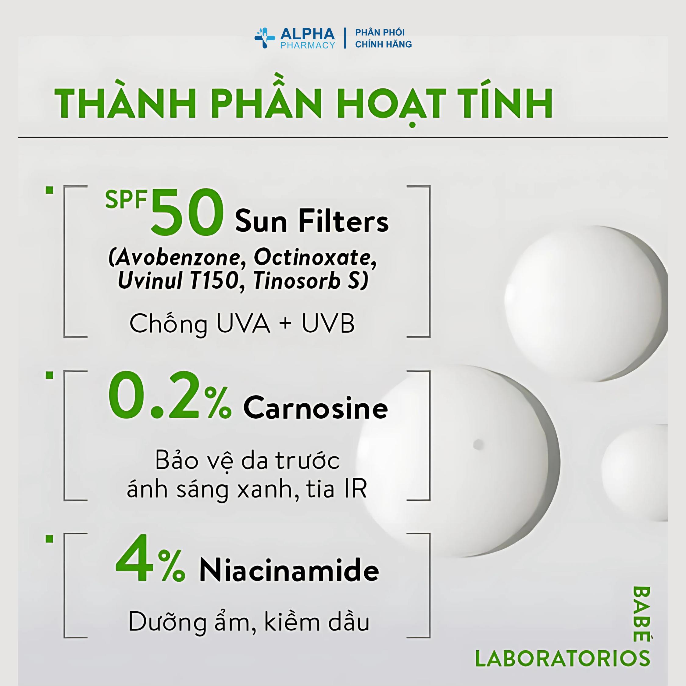 Kem Chống Nắng Cho Da Dầu Mụn Babé Super Fluid Mattifying Sunscreen SPF50 - 50ml - Image 4