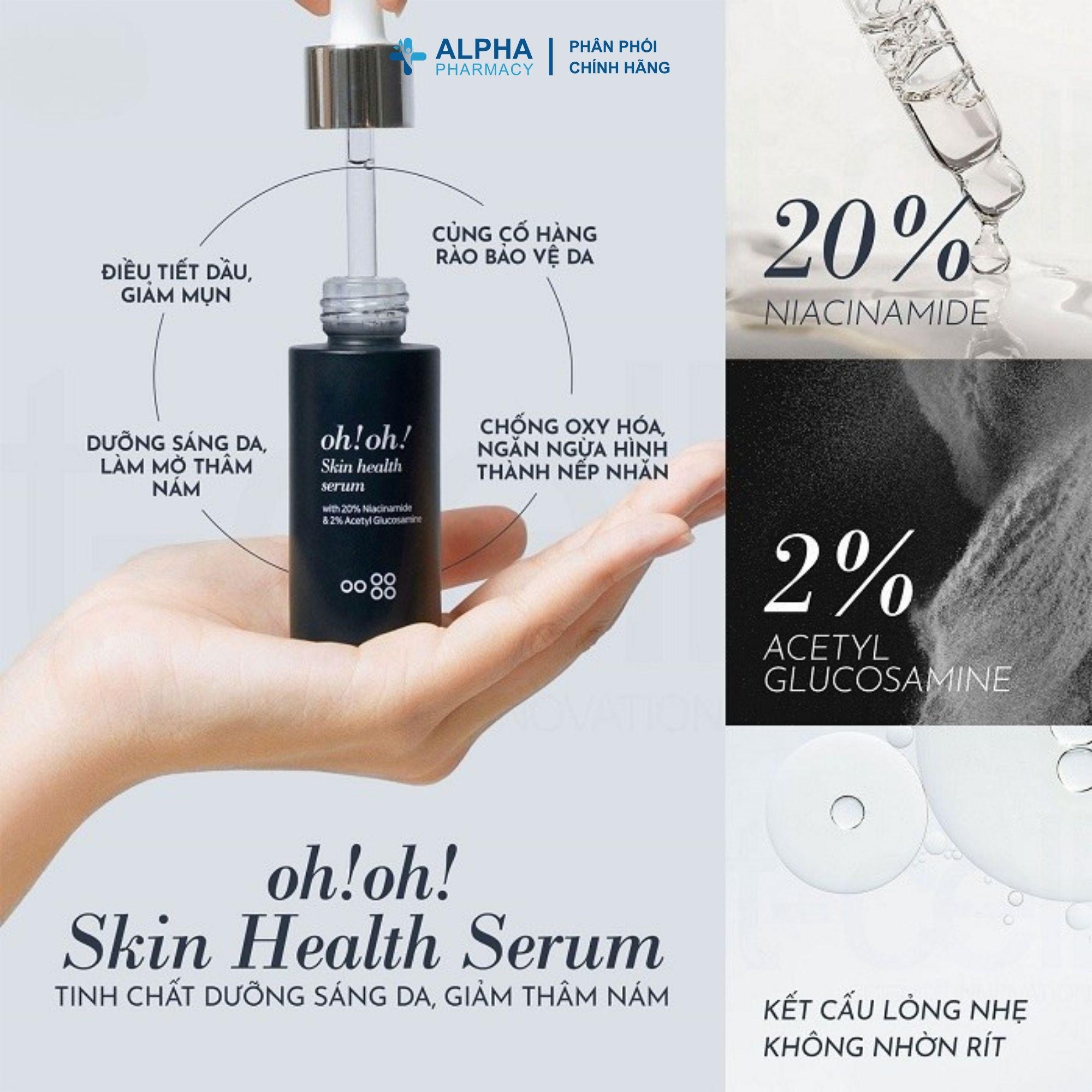 Tinh Chất OH! OH! Skin Health Dưỡng Sáng, Giảm Thâm Nám, 20% Niacinamide & 2% Acetyl Glucosamine - 30ml - Image 5