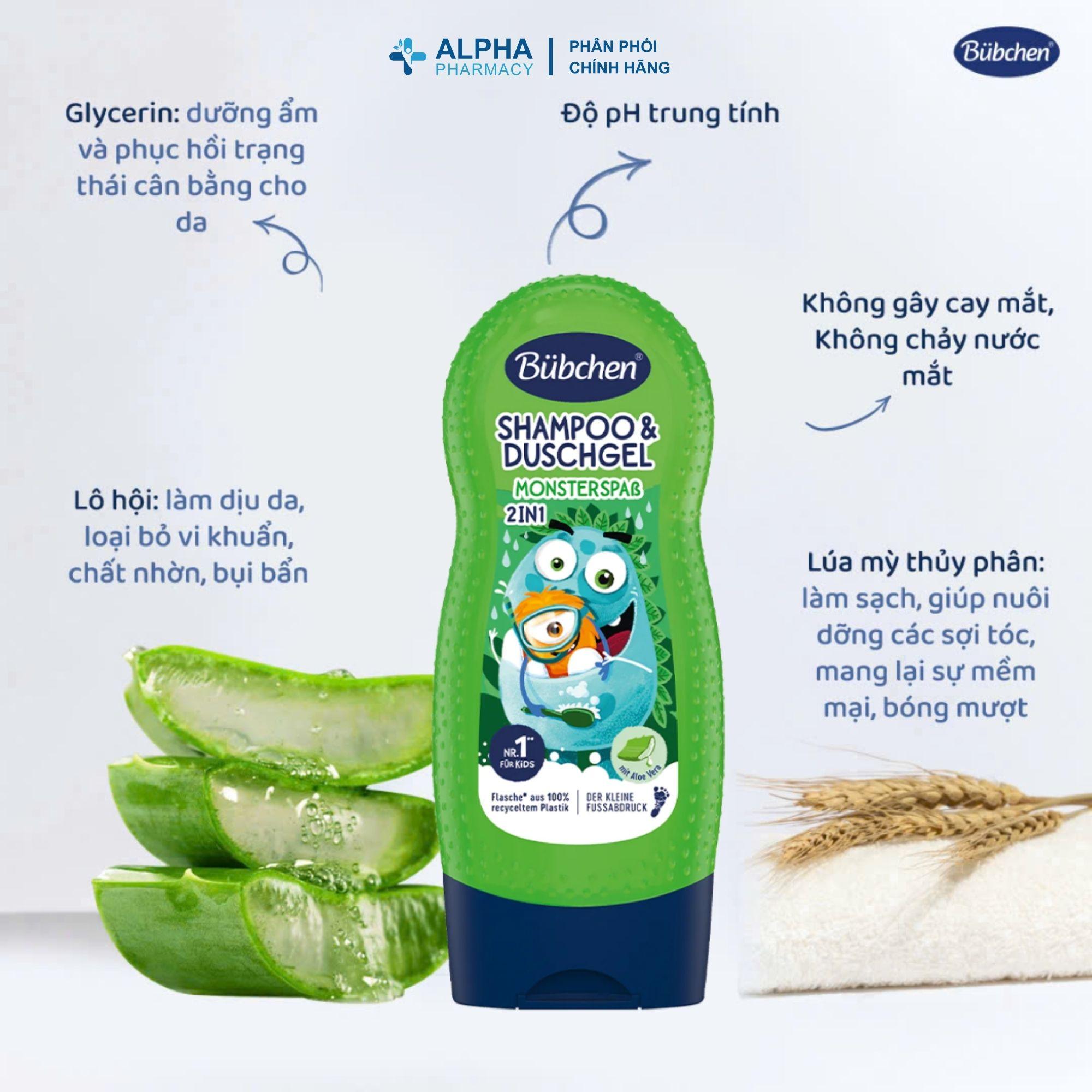 Sữa Tắm Gội Cho Bé Bubchen Shampoo & Duschgel Monster Fun Hương Thơm Dễ Chịu – 230ml - Image 4