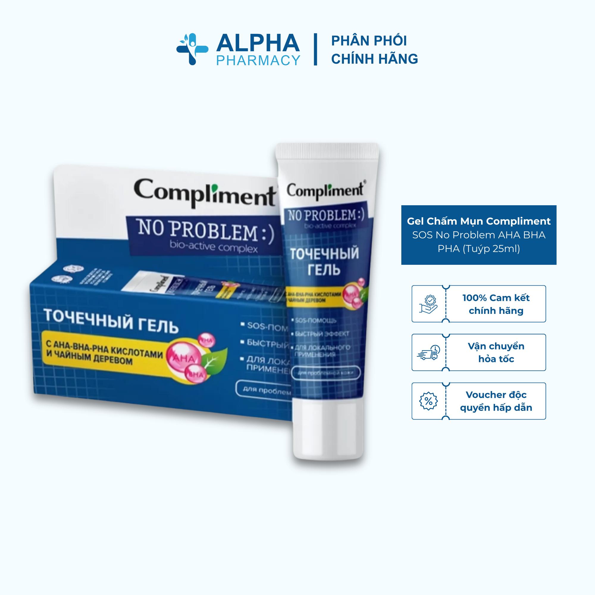 Gel Chấm Mụn Compliment SOS No Problem AHA BHA PHA - Tuýp 25ml