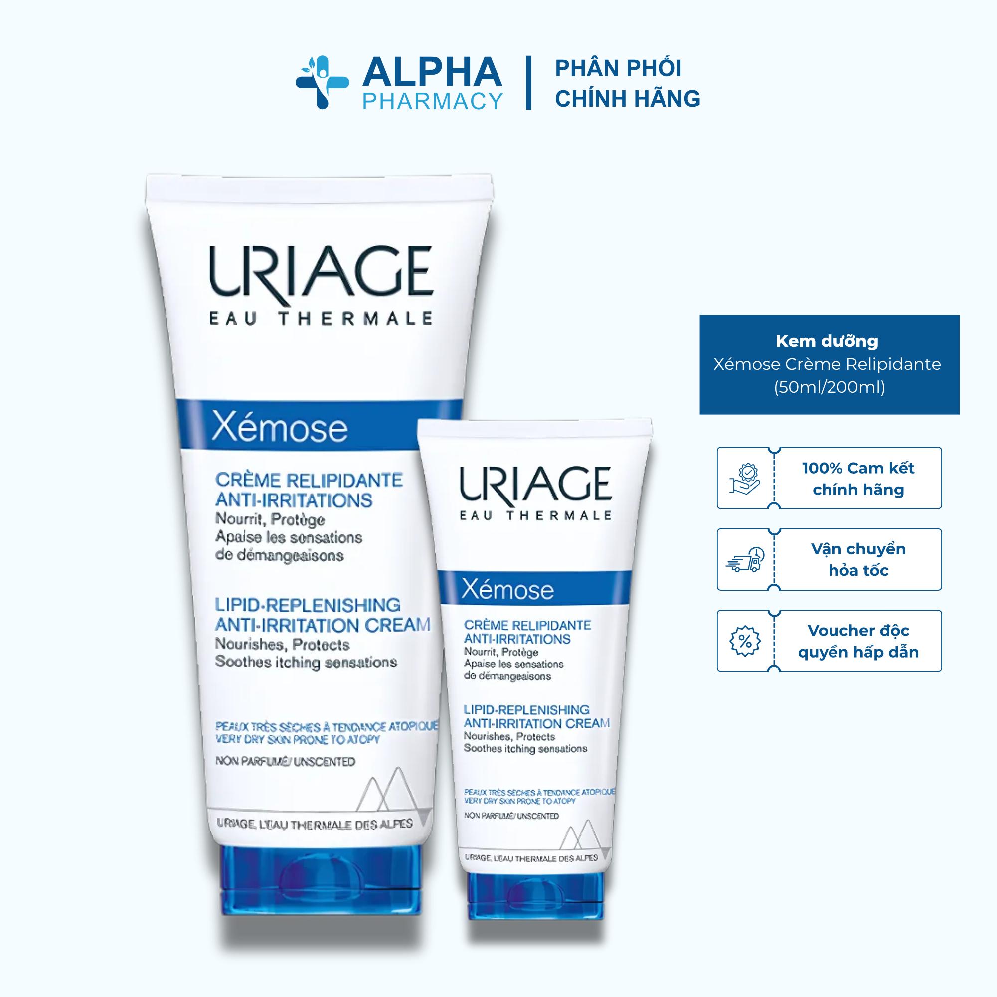 Kem Dưỡng Uriage Xémose Crème Relipidante Anti-Irritations Dành Cho Da Khô & Rất Khô – 50ml/200ml