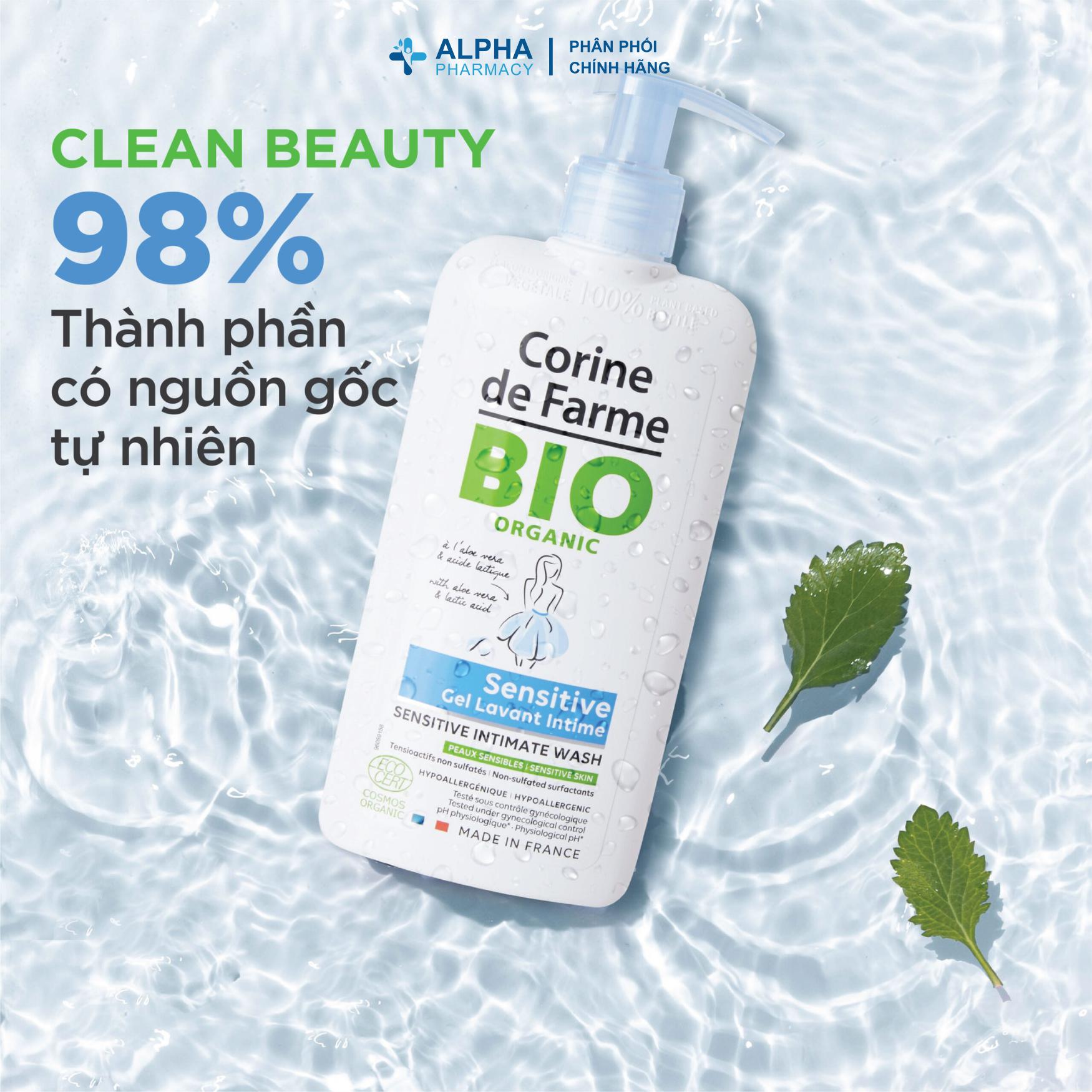 Dung Dịch Vệ Sinh Phụ Nữ Hữu Cơ Corine De Farme Organic Sensitive Intimate Wash – 250ml - Image 4