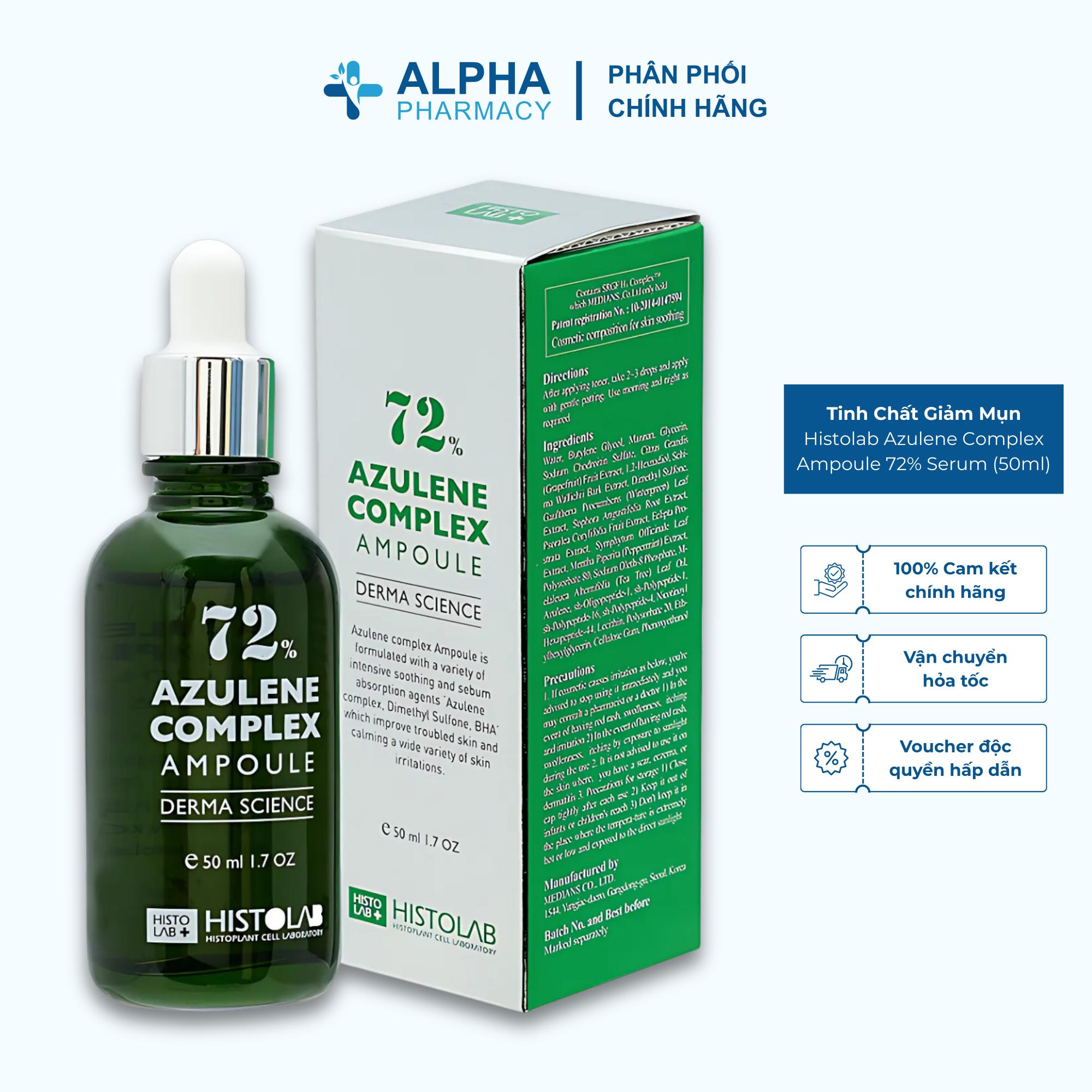 Tinh Chất Giảm Mụn Histolab Azulene Complex Ampoule 72% Serum Làm Dịu Da – 50ml