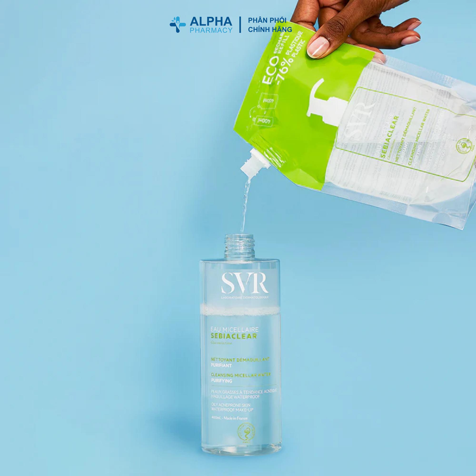 Nước Tẩy Trang SVR Sebiaclear Eau Micellaire Kiềm Dầu – 75ml/400ml/400ml Refill - Image 4