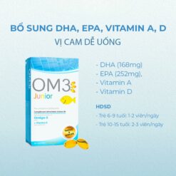 Alternative view of Viên Uống Dầu Cá OM3 Junior Superdiet Omega-3, Vitamin A & D Hỗ Trợ Trí Não Và Thị Lực – 45 Viên