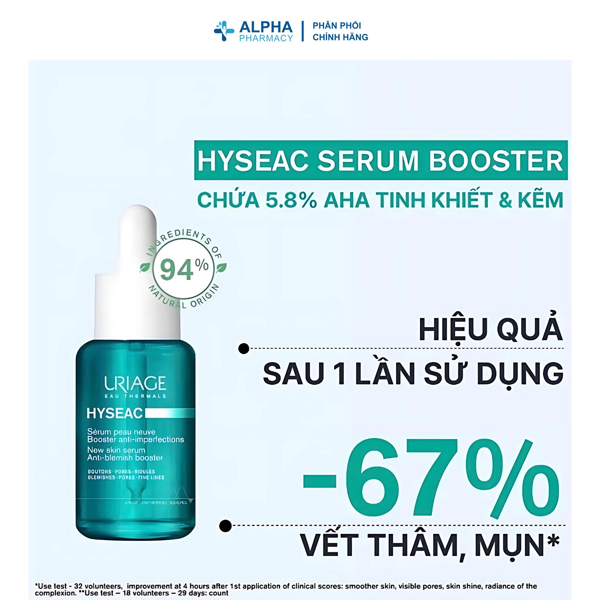 Serum Uriage Hyseac Sérum Booster Anti-Imperfect Giảm Mụn Kháng Khuẩn & Kiểm Soát Nhờn – 30ml - Image 3