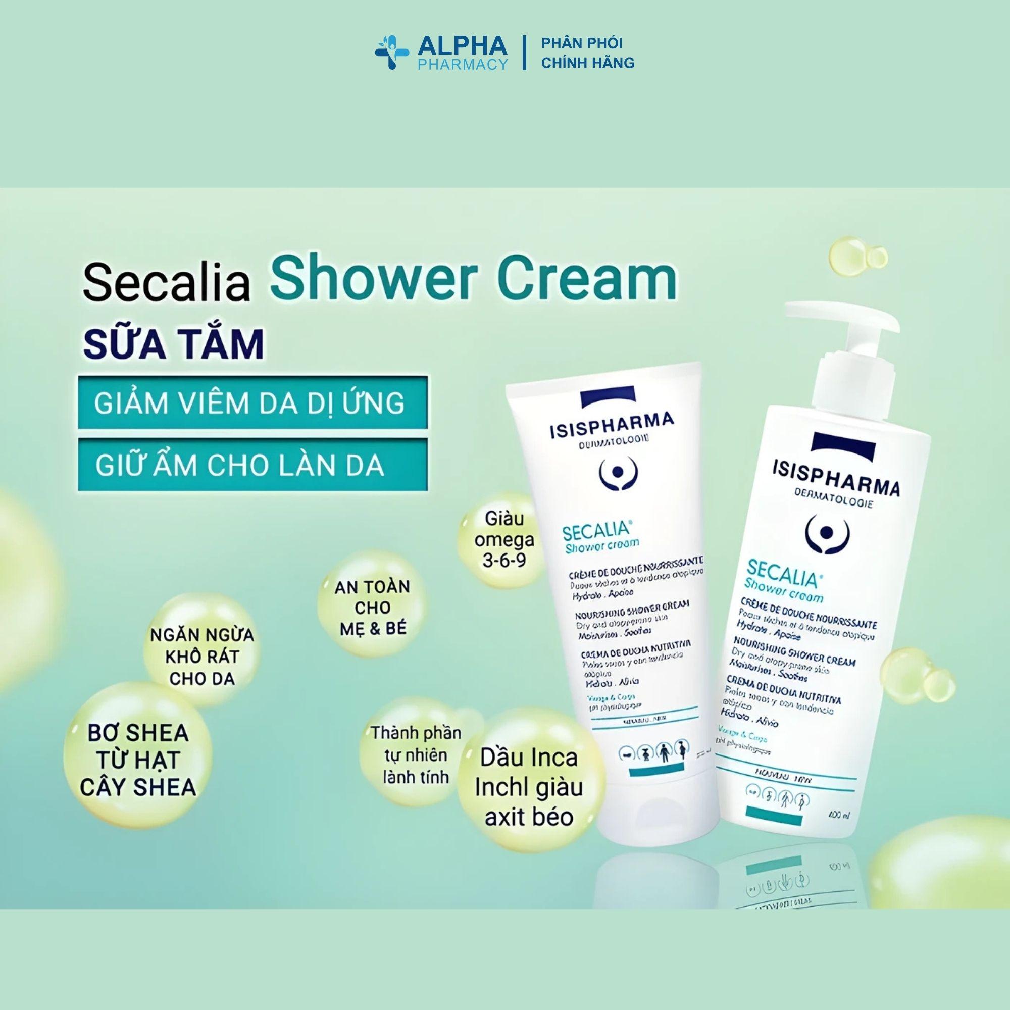 Sữa Tắm Isis Pharma Secalia Shower Cream Cho Da Khô, Hỗ Trợ Viêm Da Cơ Địa, Làm Mềm Da - 200ml/400ml - Image 5