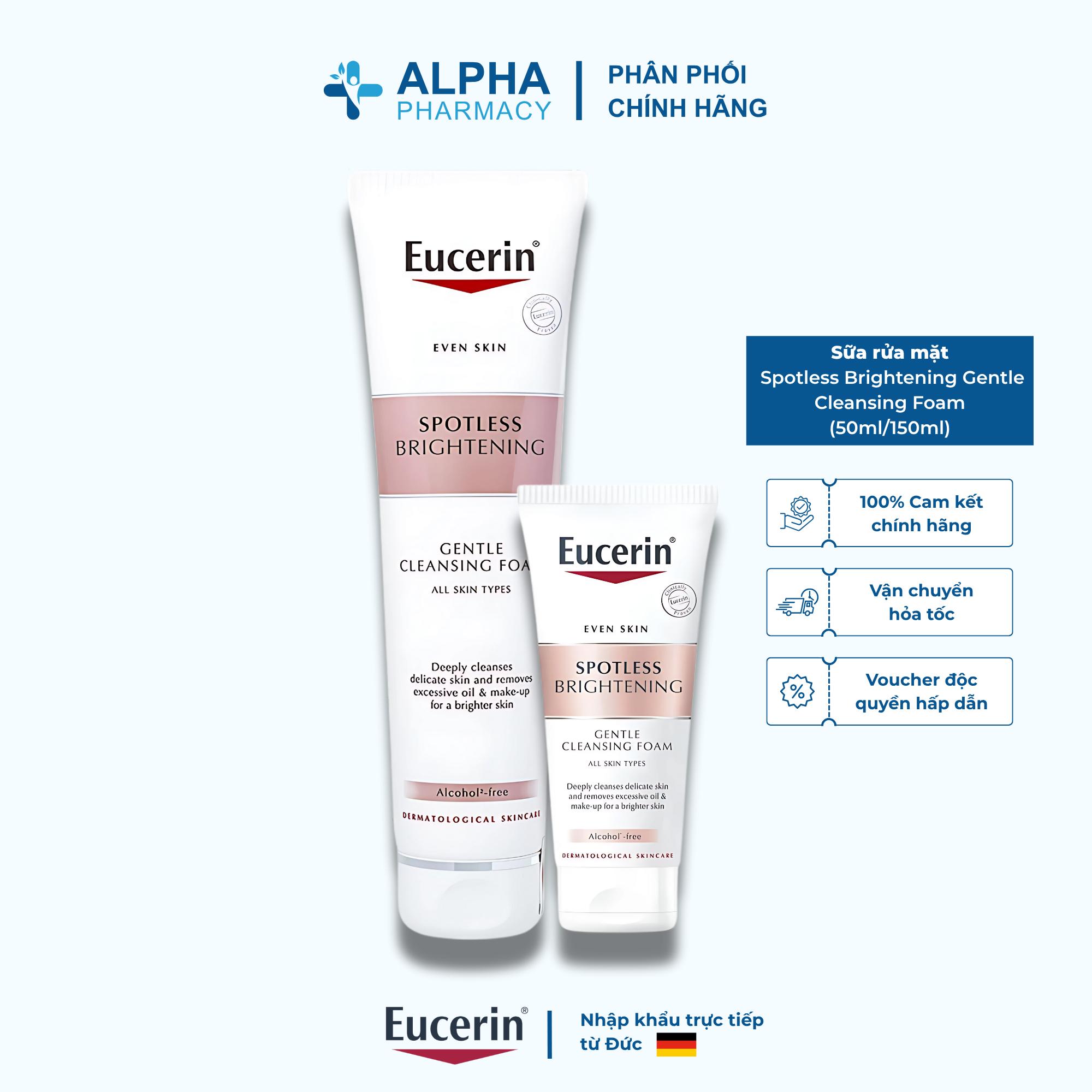 Sữa Rửa Mặt Tạo Bọt Eucerin Spotless Brightening Gentle Cleansing Foam - 50ml/150ml