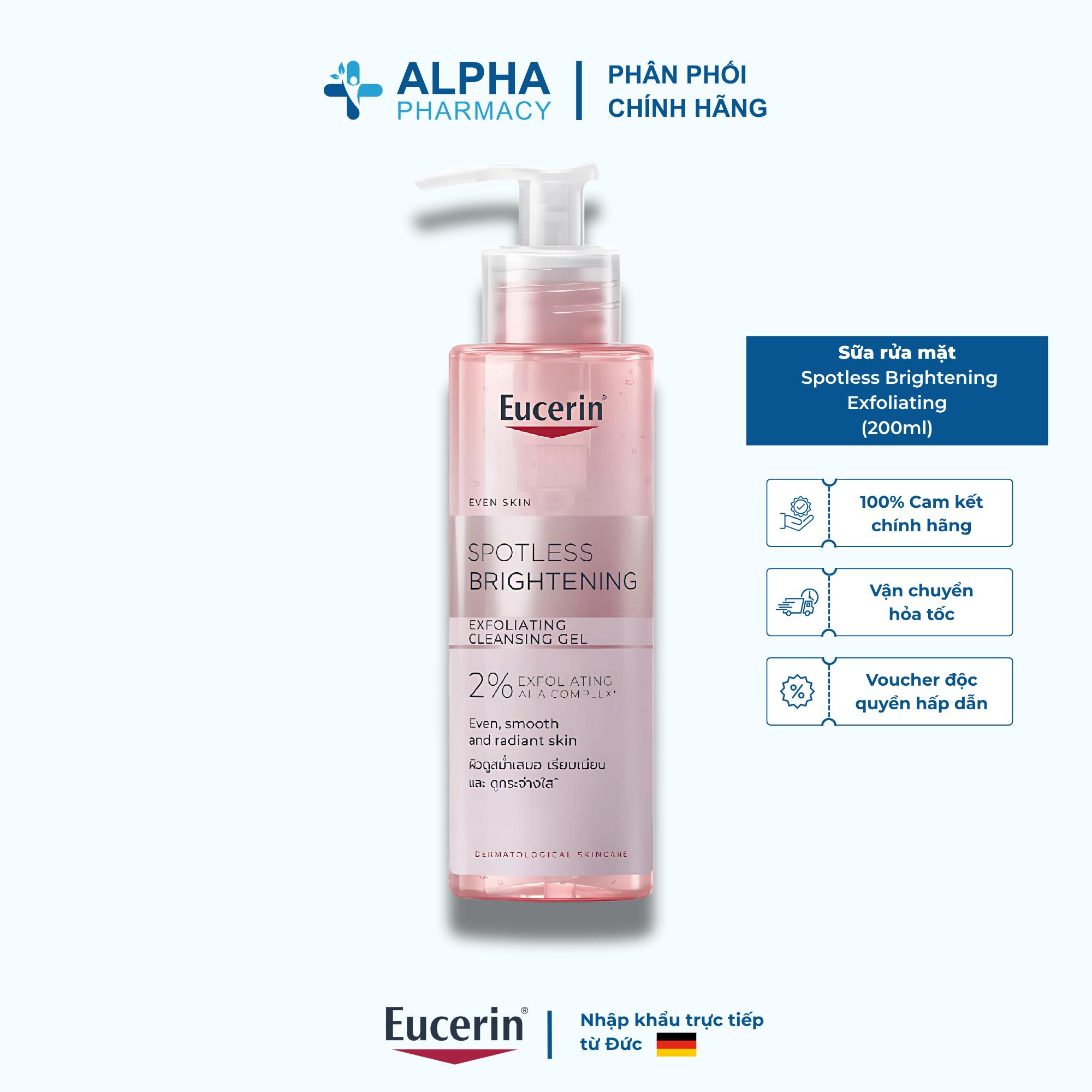 Sữa Rửa Mặt Eucerin Spotless Brightening Exfoliating Giúp Dưỡng Sáng Da - 200ml
