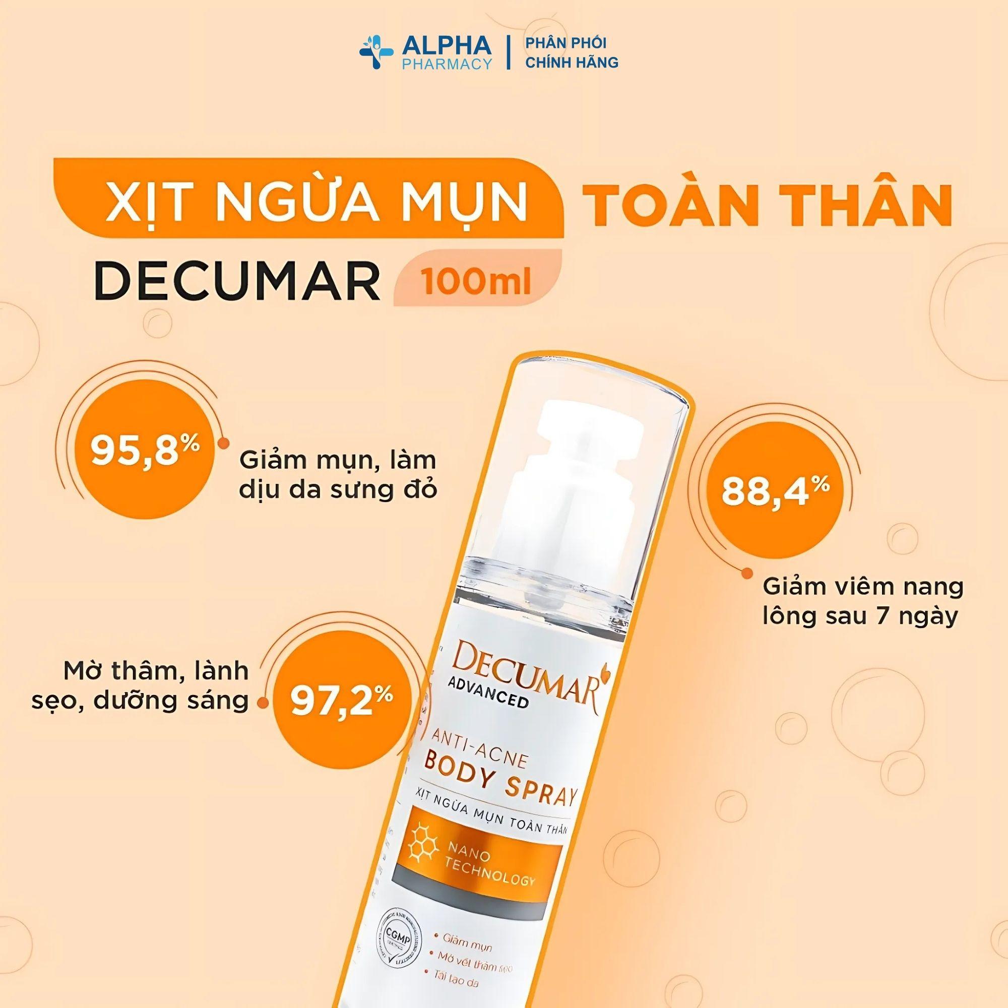Xịt Mụn Toàn Thân Decumar Advanced Giảm Mụn Lưng, Ngực – 100ml - Image 4