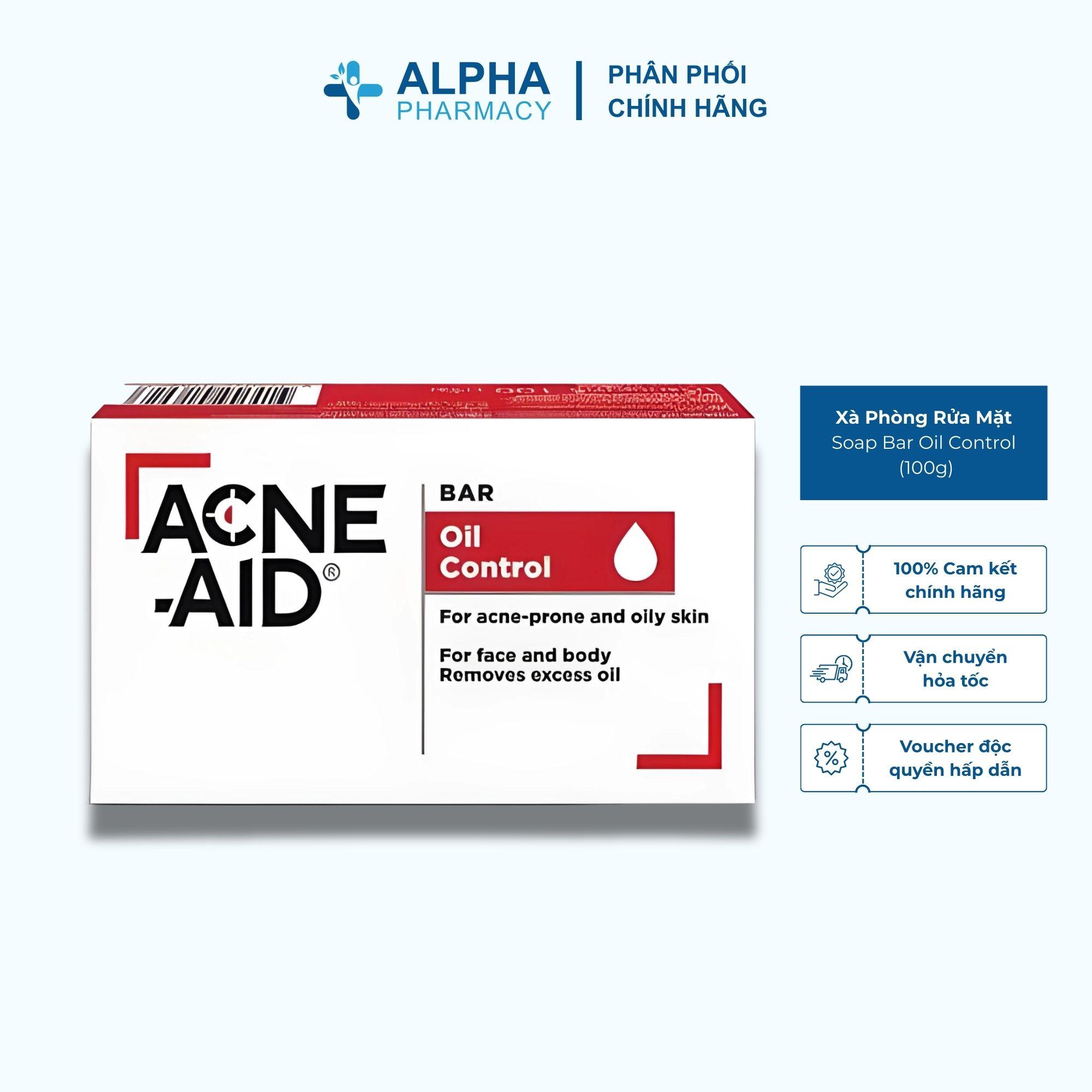 Xà Phòng Rửa Mặt Acne-Aid Soap Bar Oil Control Giúp Làm Sạch, Kiểm Soát Dầu, Ngừa Mụn – 100g