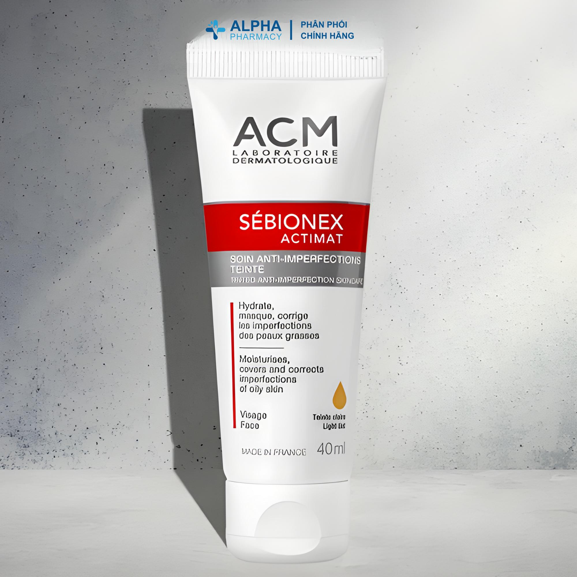 Kem Dưỡng Che Khuyết Điểm Cho Da Dầu Mụn ACM Sebionex Actimat Tinted Anti-Imperfection Skincare - 40ml - Image 3