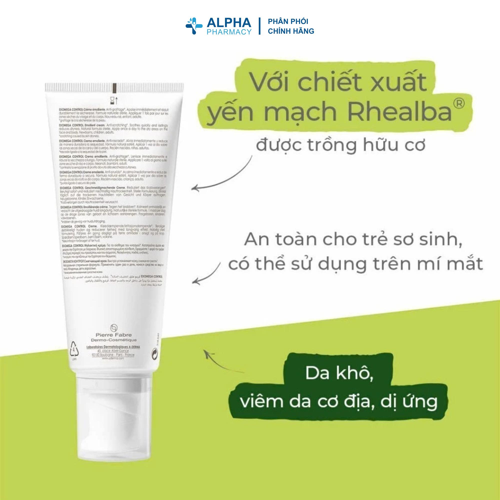 Kem Dưỡng Ẩm Cho Viêm Da Cơ Địa & Dị Ứng A-Derma Exomega Allergo Emollient Balm - 40ml/200ml - Image 7