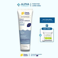 Kem Chống Nắng Cancer Council Daily Moisturiser SPF50+ Dưỡng Ẩm & Kháng Nước Cho Da Mềm Mịn - 75ml